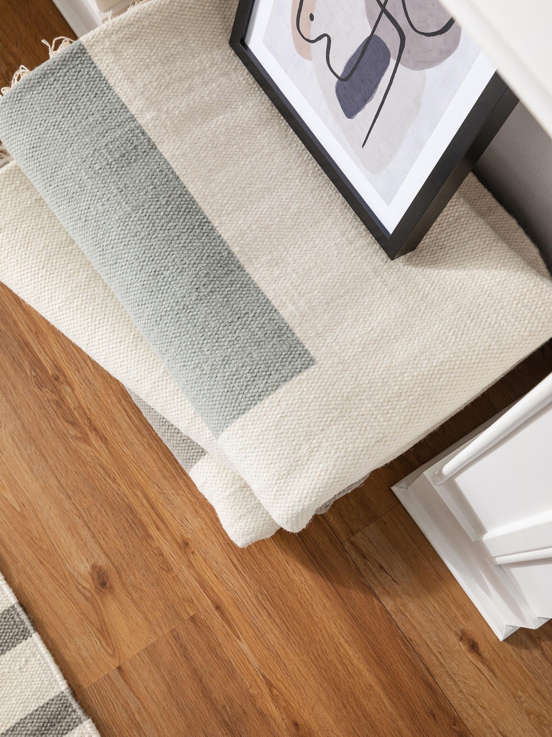 Tapis en laine Neo Crème/Menthe