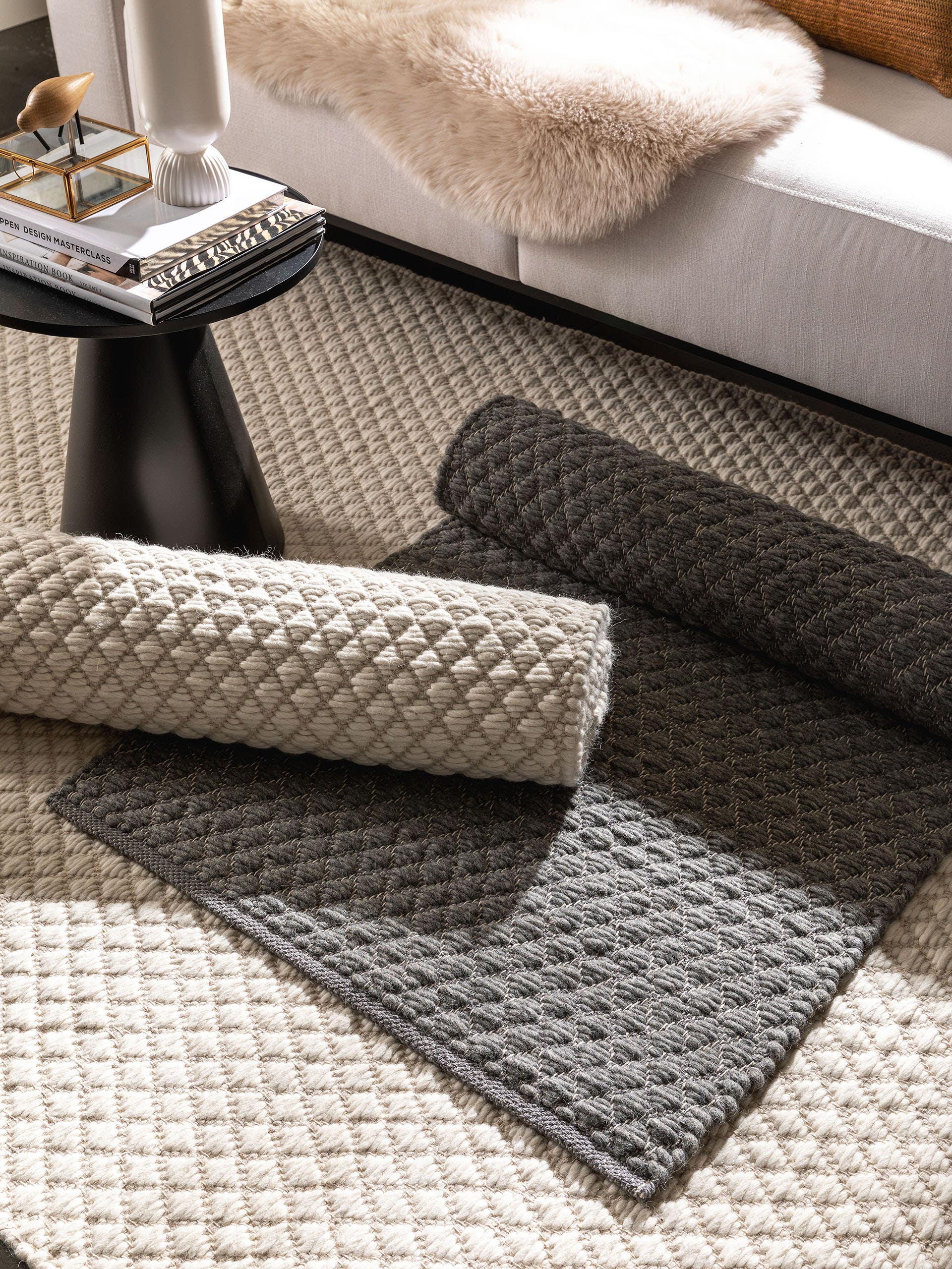 Tapis de passage en laine Ted Ivory