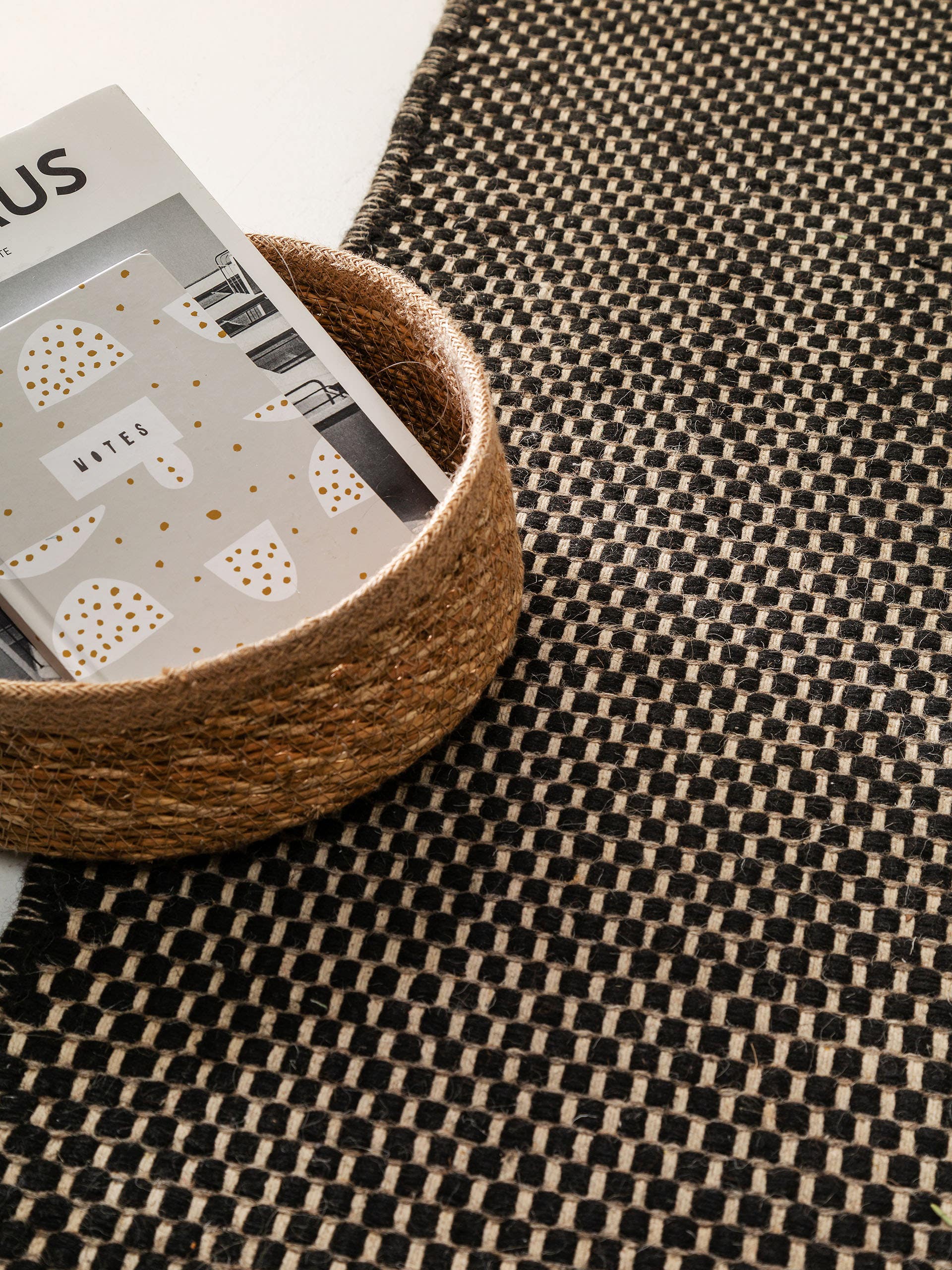 Tapis de passage en laine Rocco / Noir