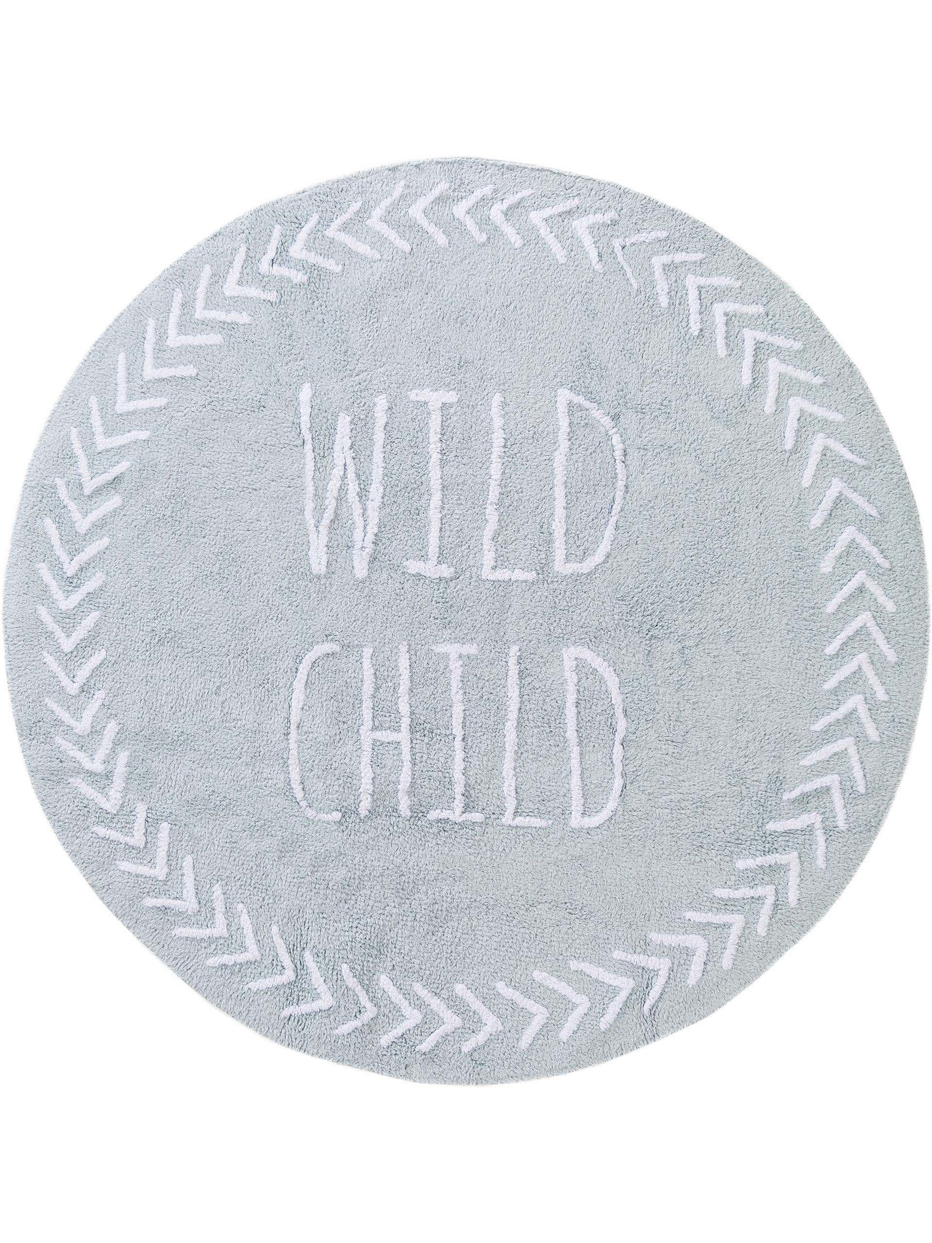 Tapis enfant lavable Inka bleu clair