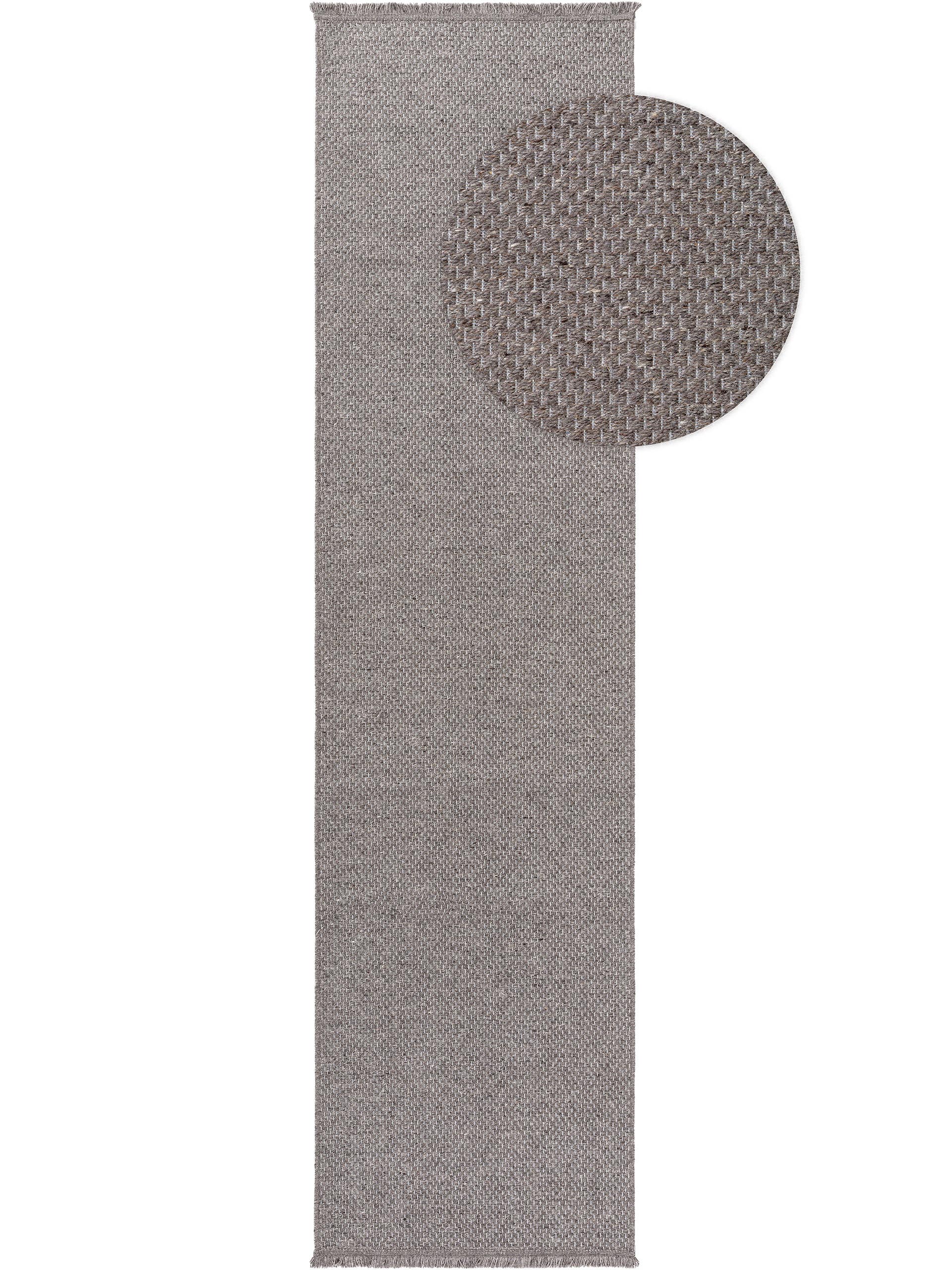Tapis de passage en laine Celia gris foncé