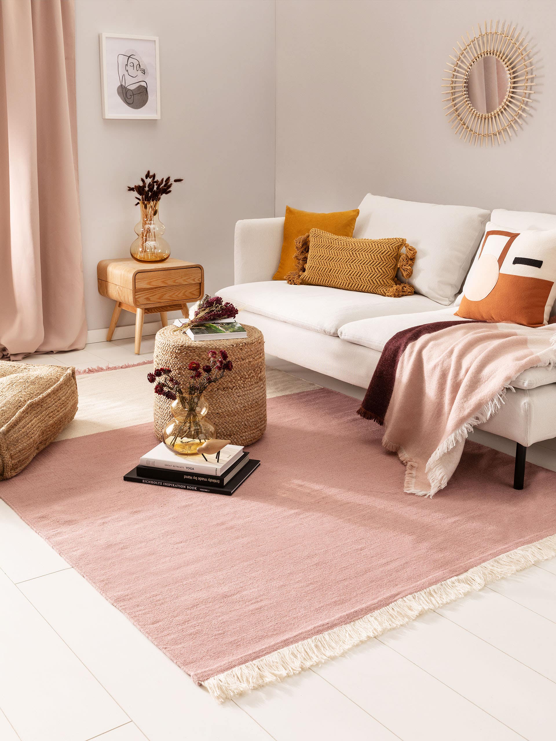 Tapis en laine Blok /Rouge foncé