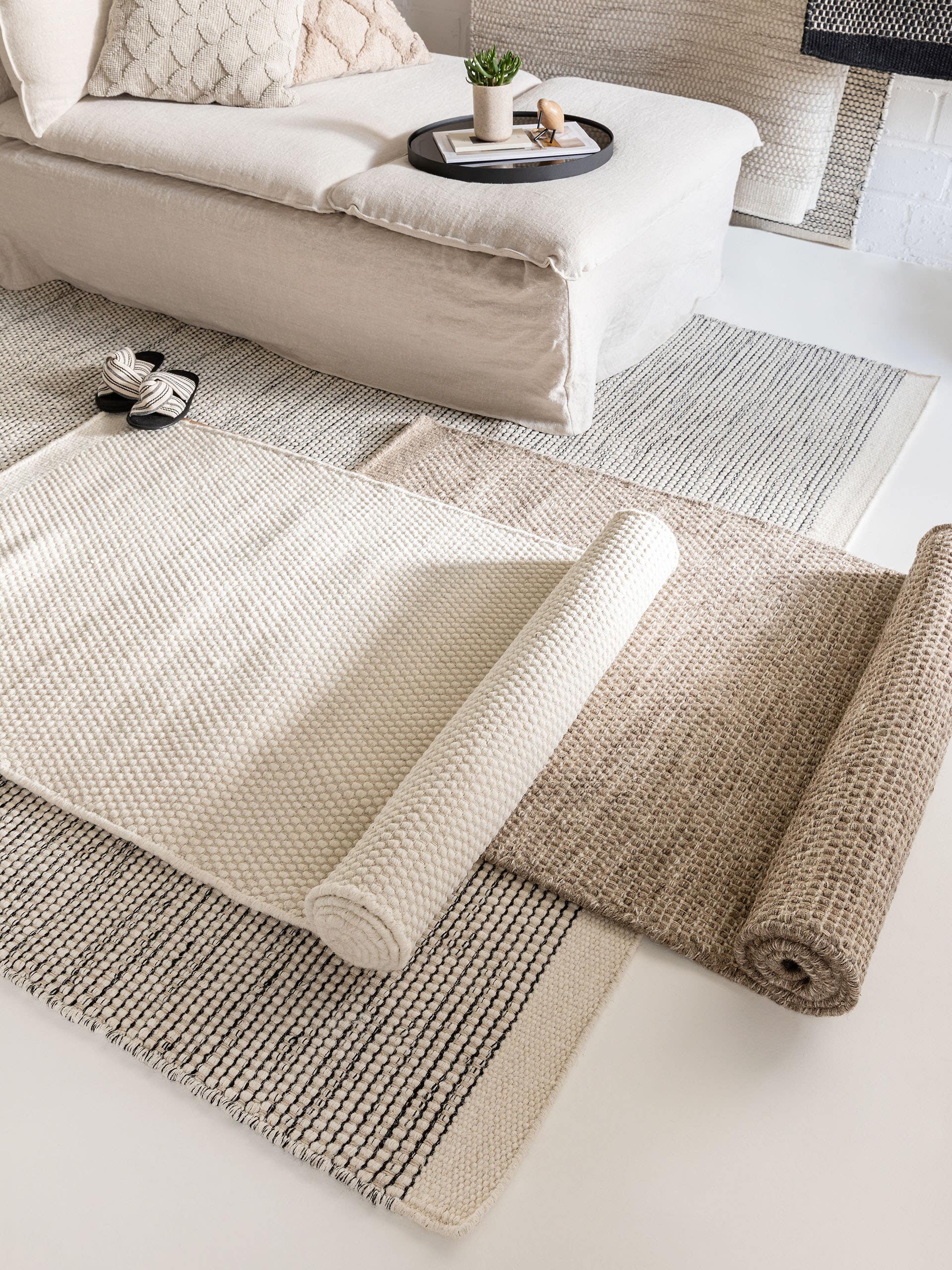 Tapis de passage en laine Rocco / Noir