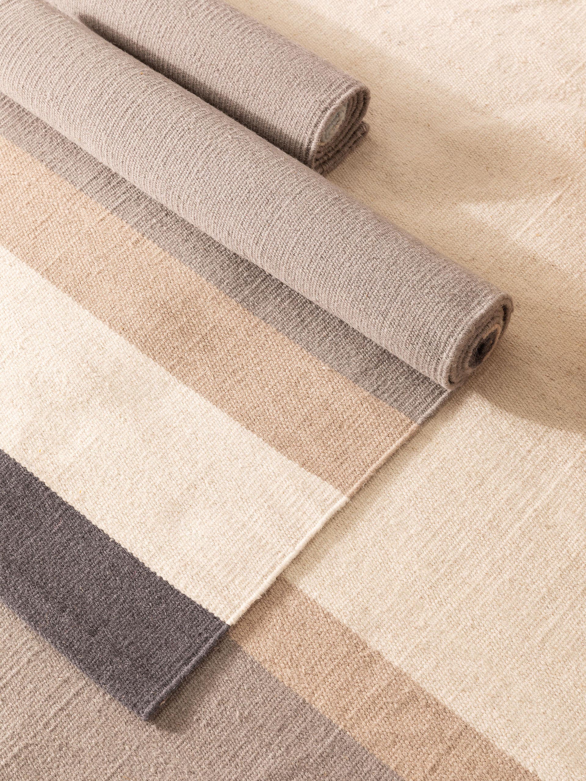 Wollteppich New Stripes Hellgrau/Mint