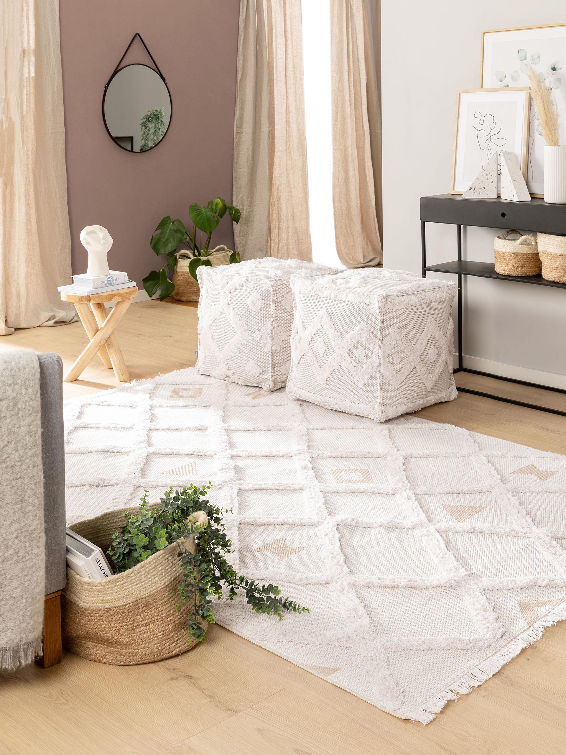 Waschbarer Baumwollteppich Oslo Cream/Taupe
