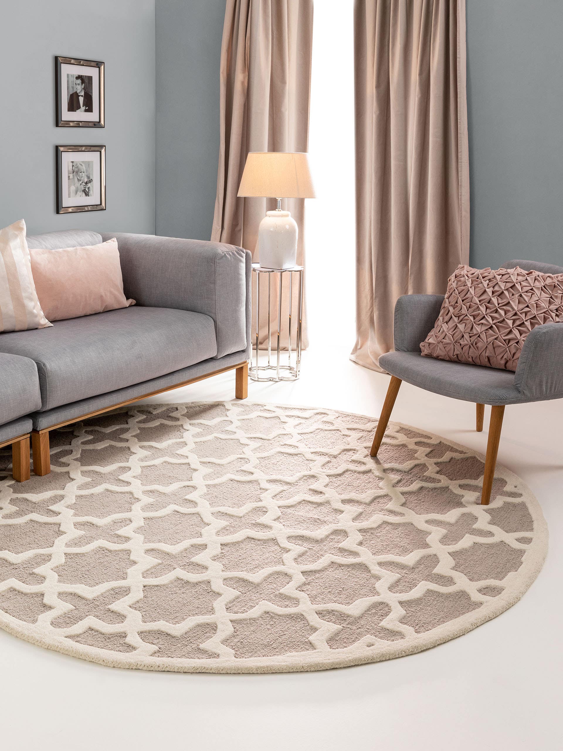 Tapis en laine rond Windsor Rose