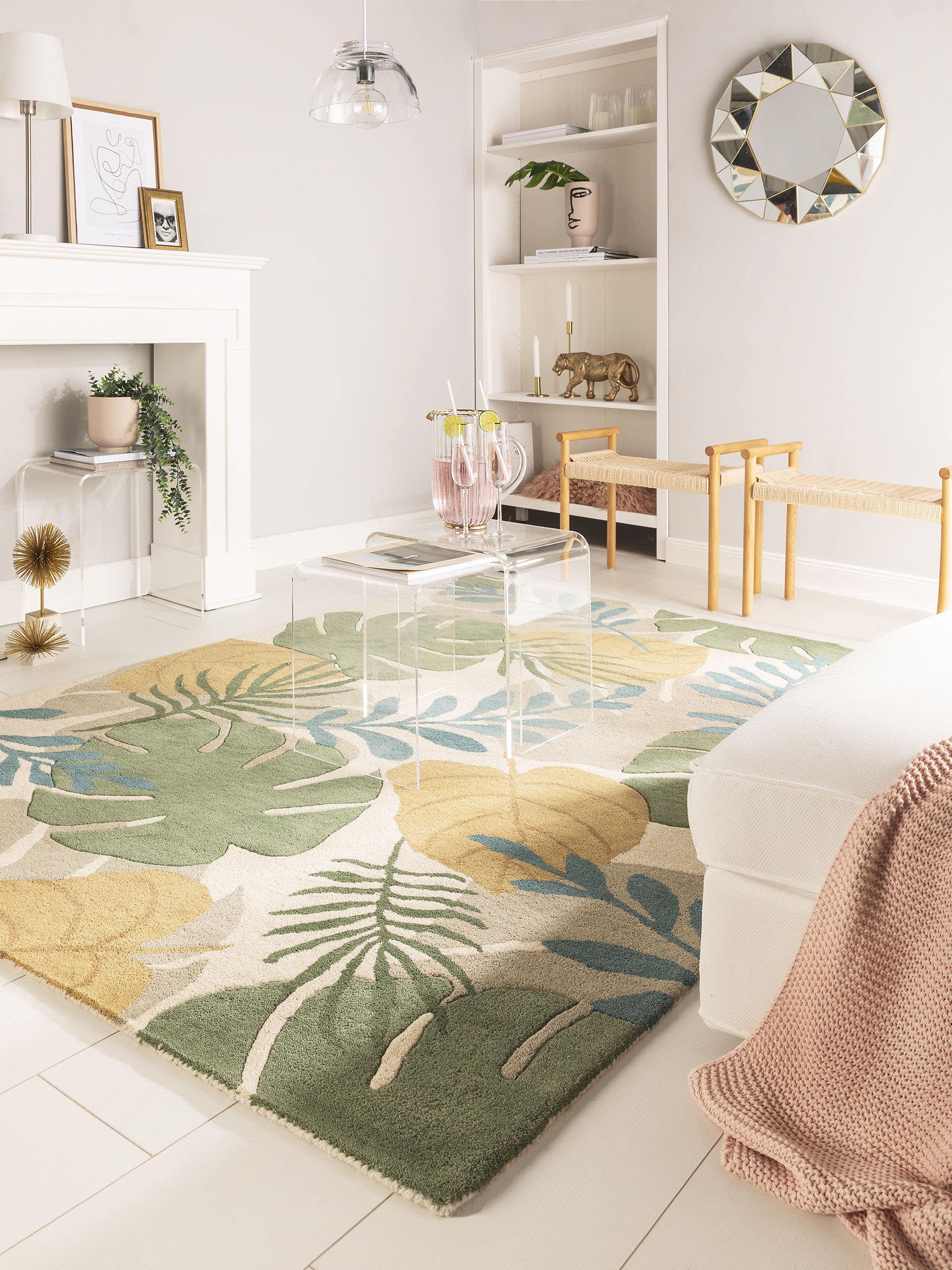 Tapis en laine fleuri