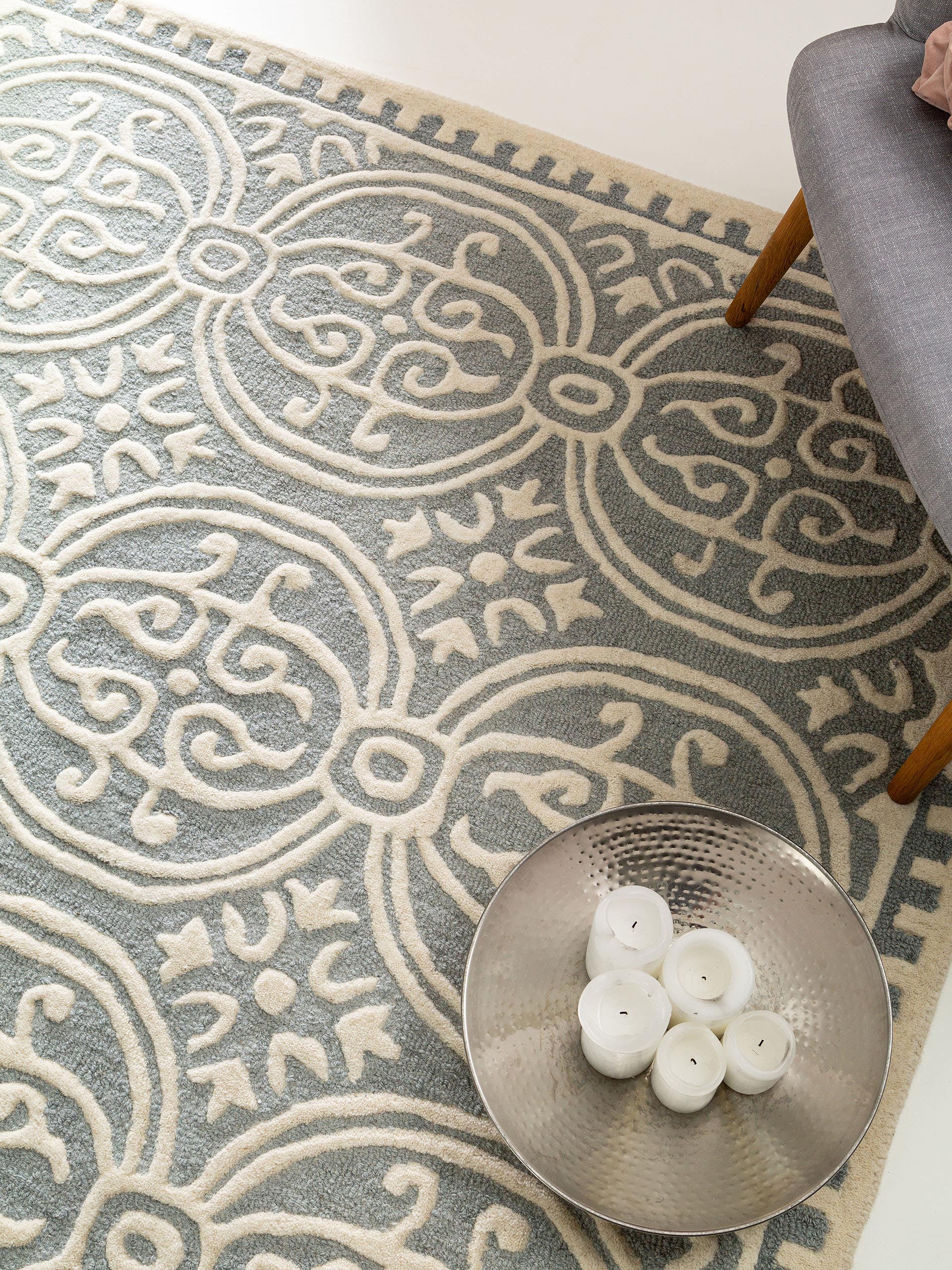 Tapis en laine Windsor bleu foncé