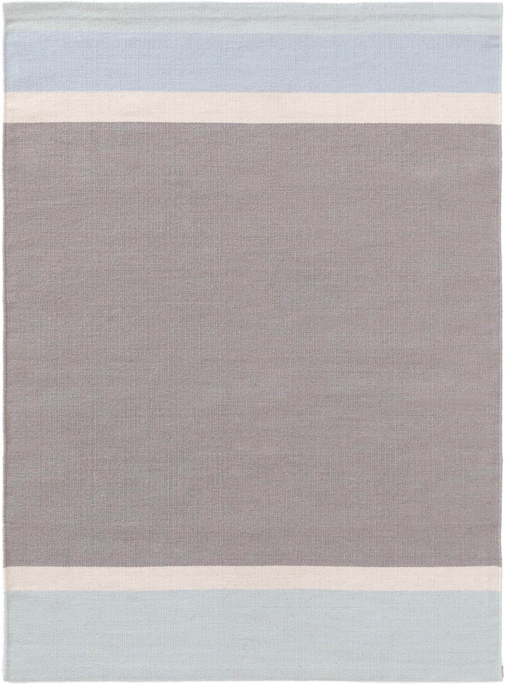 Wollteppich New Stripes Hellgrau/Mint