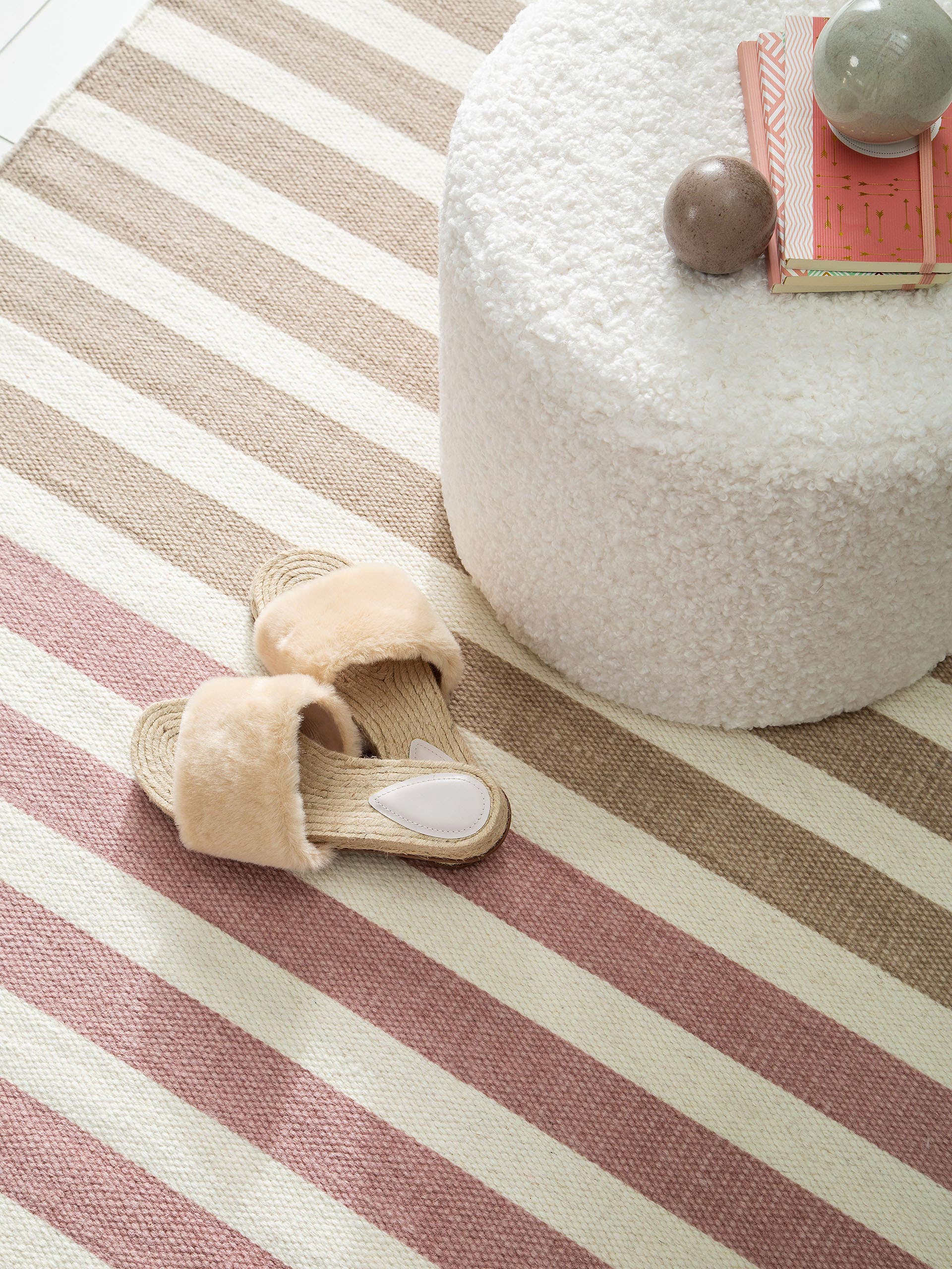 Wollteppich Oasis Cream/Rosa