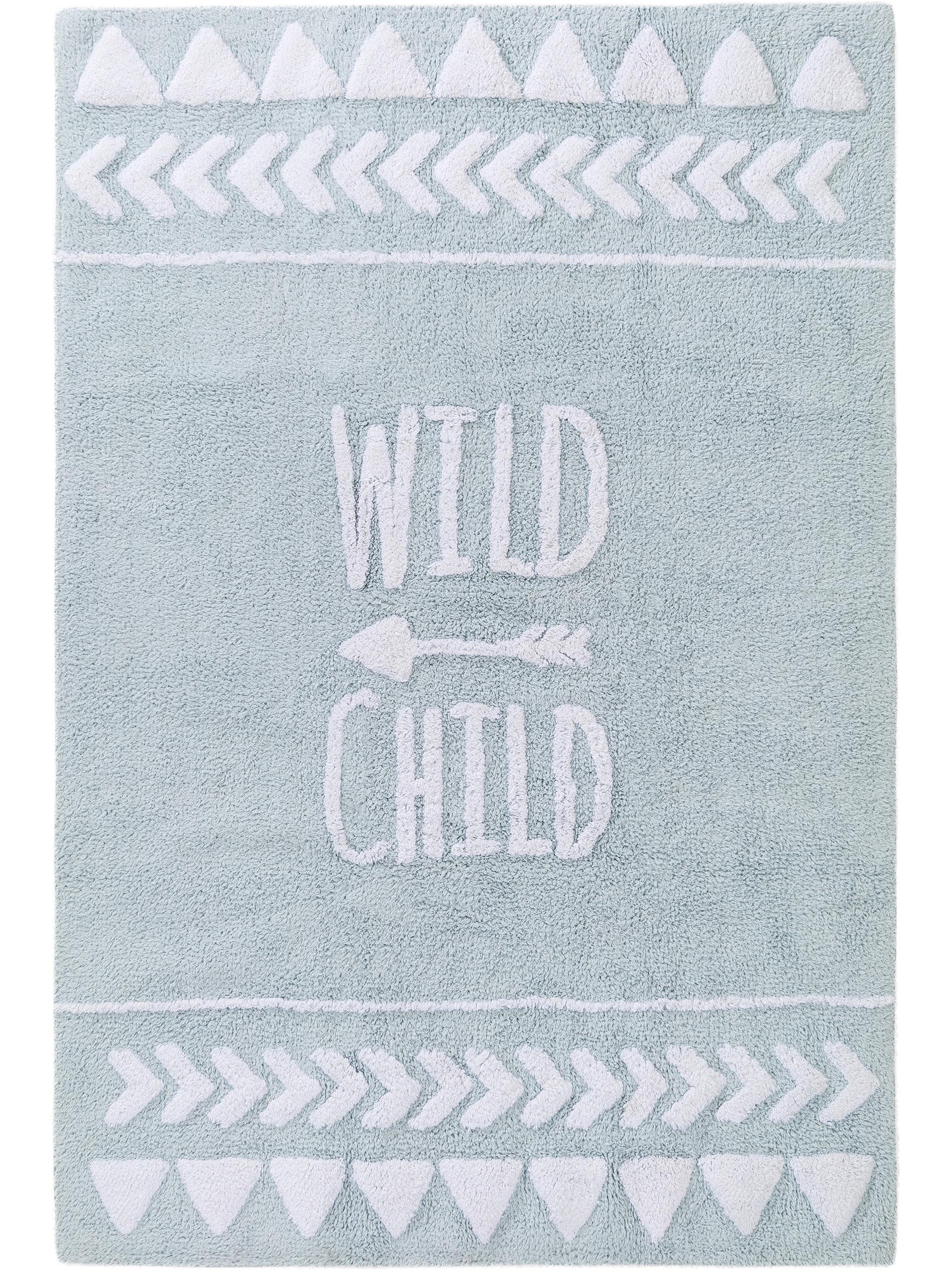 Tapis enfant lavable Inka bleu clair