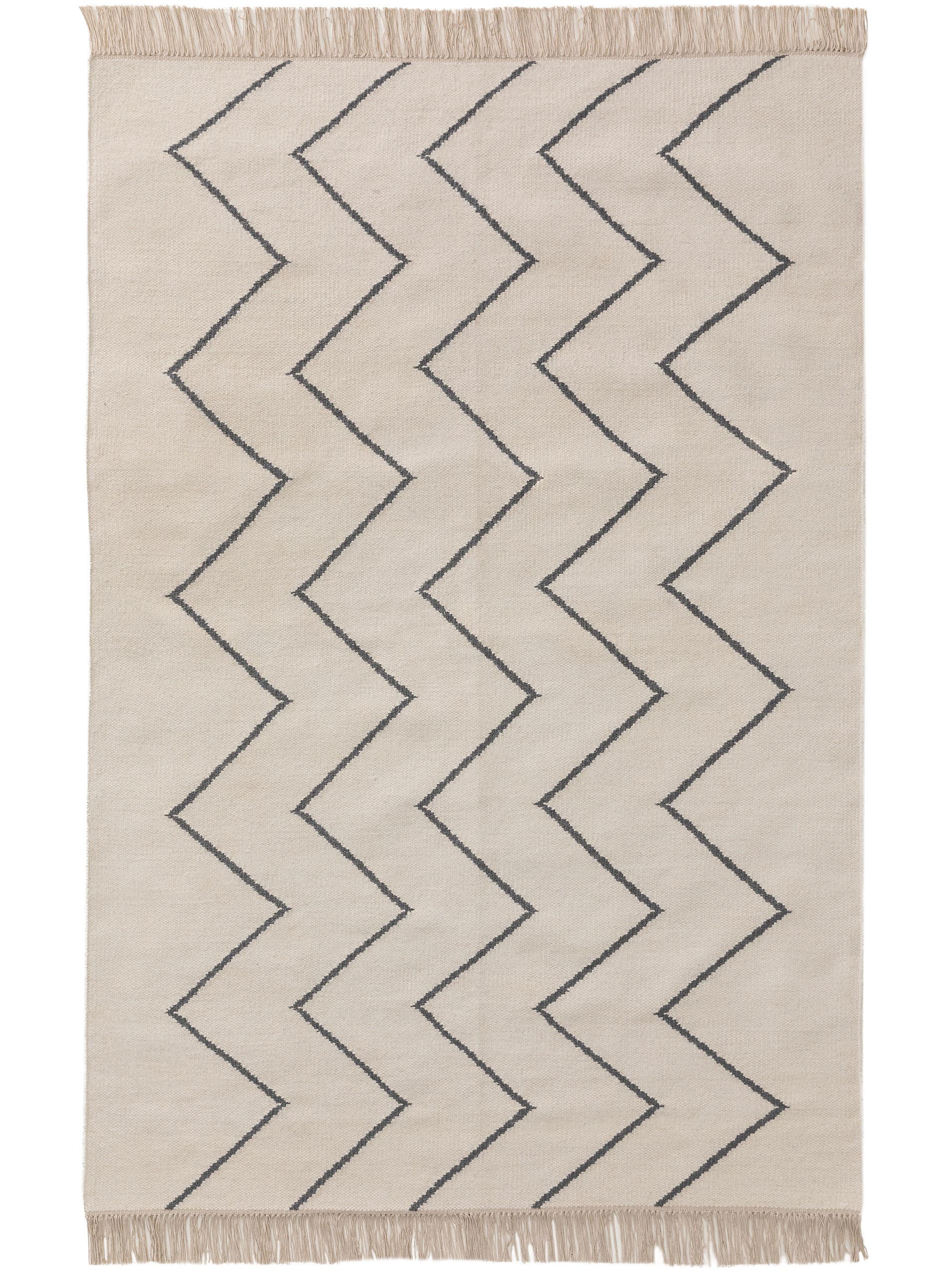 Kilim tissé à la main Vince Ivoire