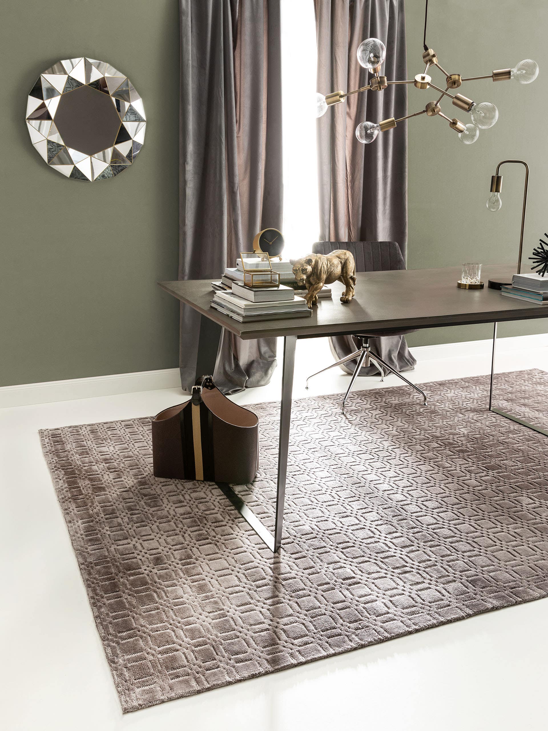 Tapis en viscose Nelson Crème