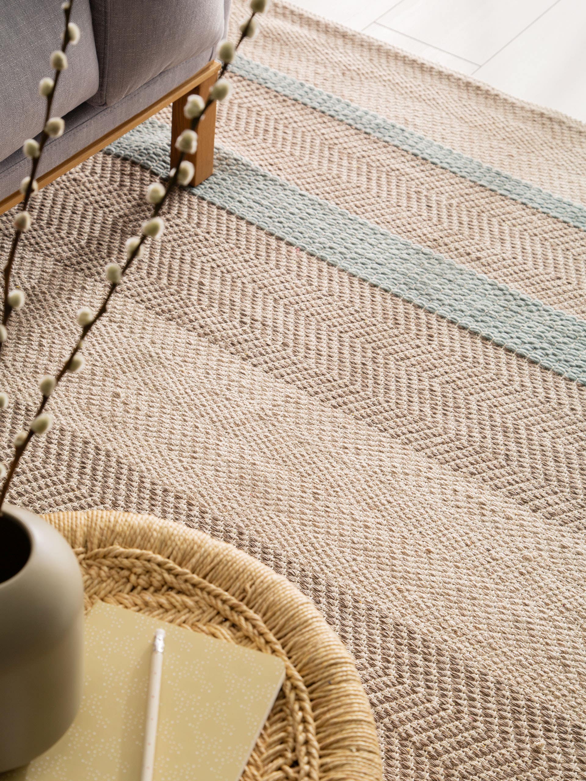 Tapis en laine Phrena anthracite