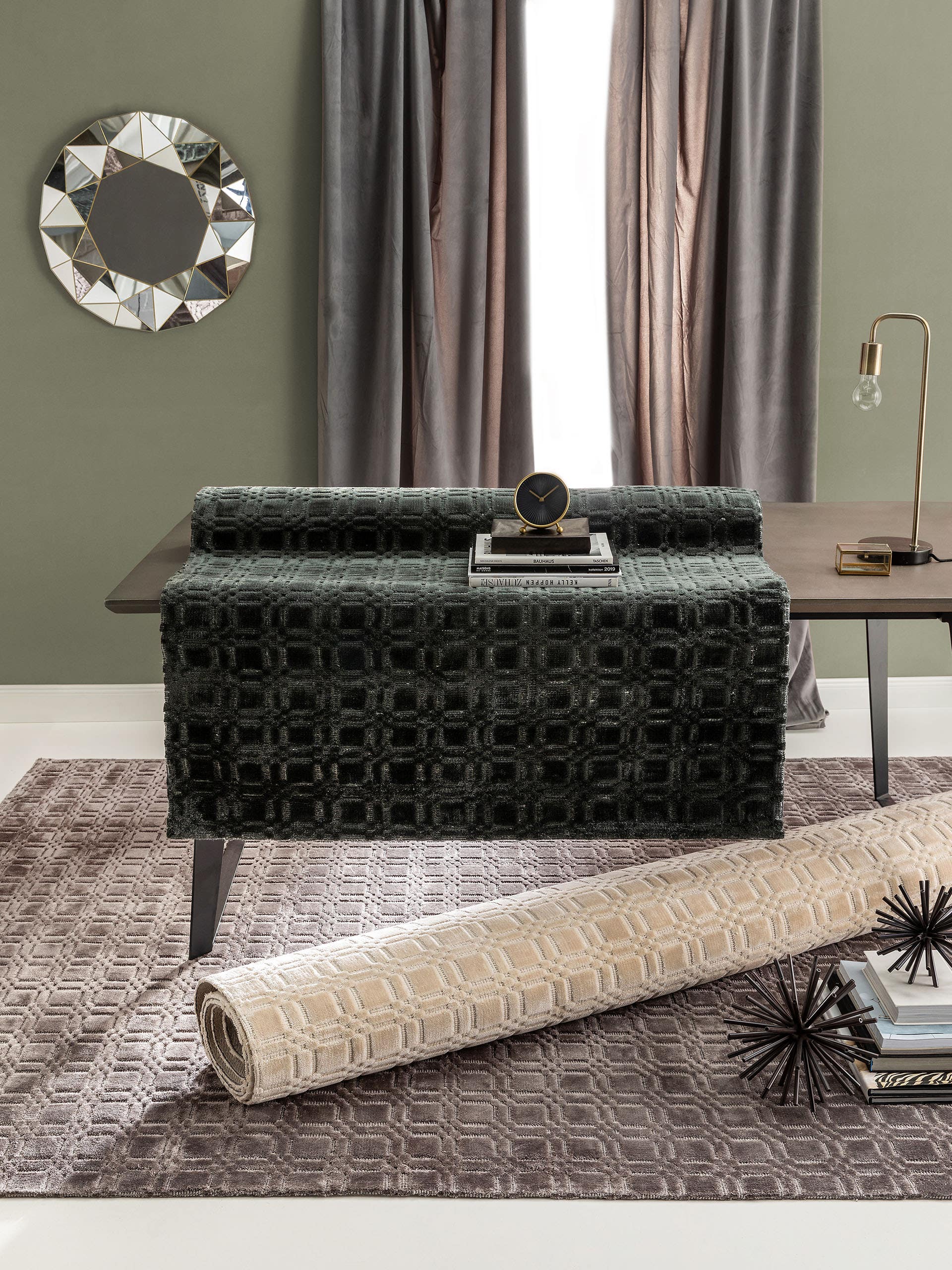 Tapis en viscose Nelson Crème