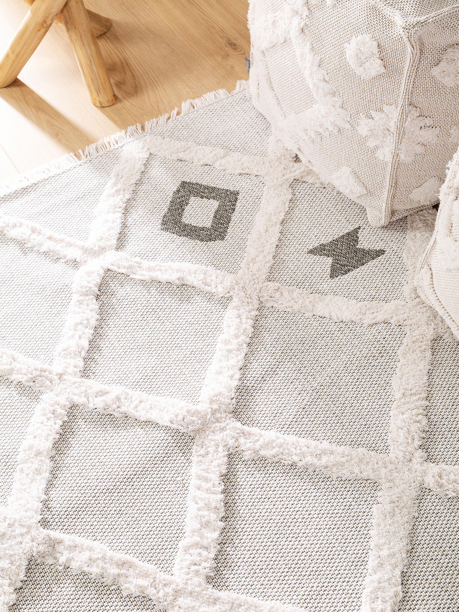 Waschbarer Baumwollteppich Oslo Cream/Taupe
