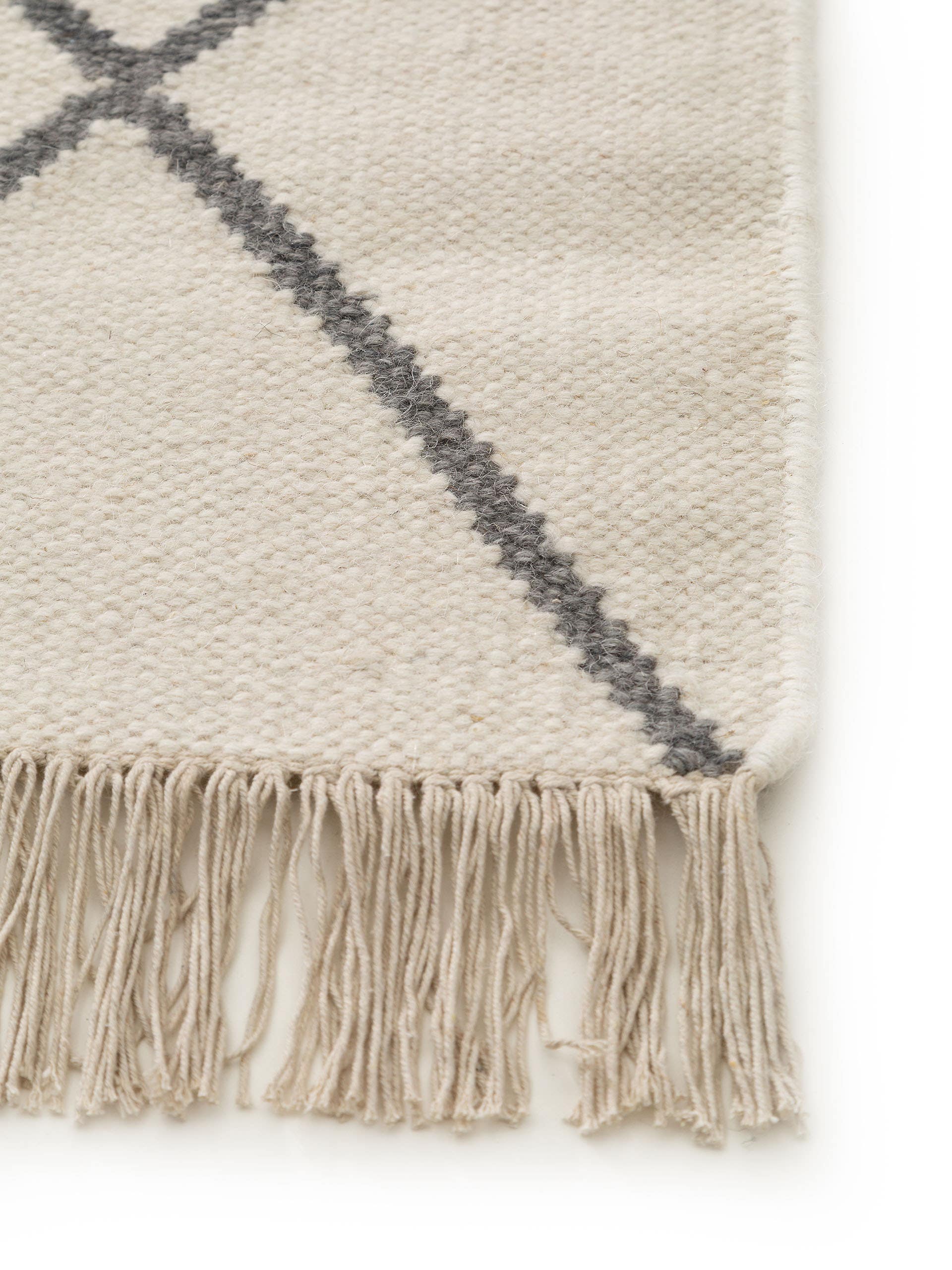 Kilim tissé à la main Vince Ivoire