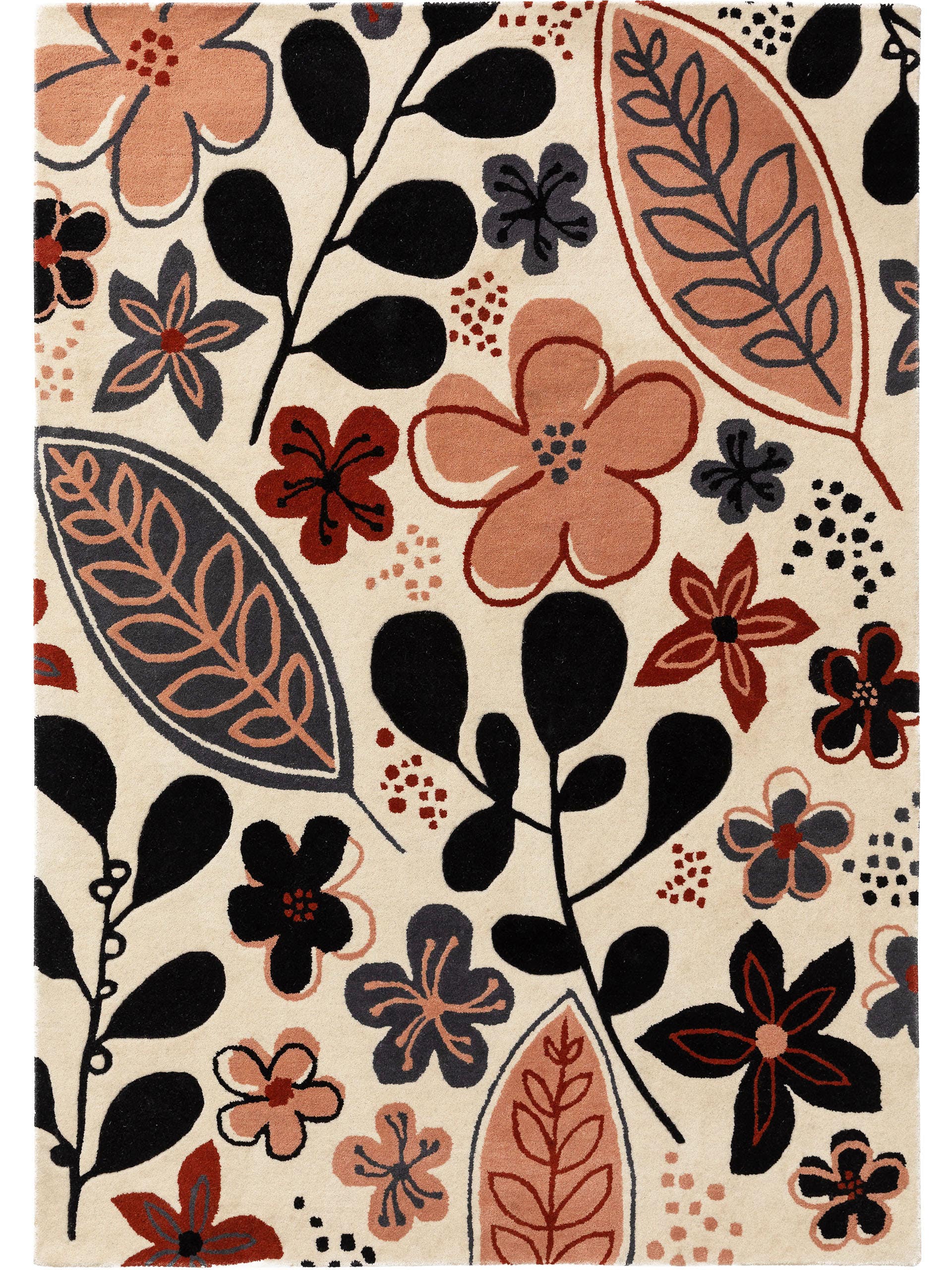 Tapis en laine fleuri