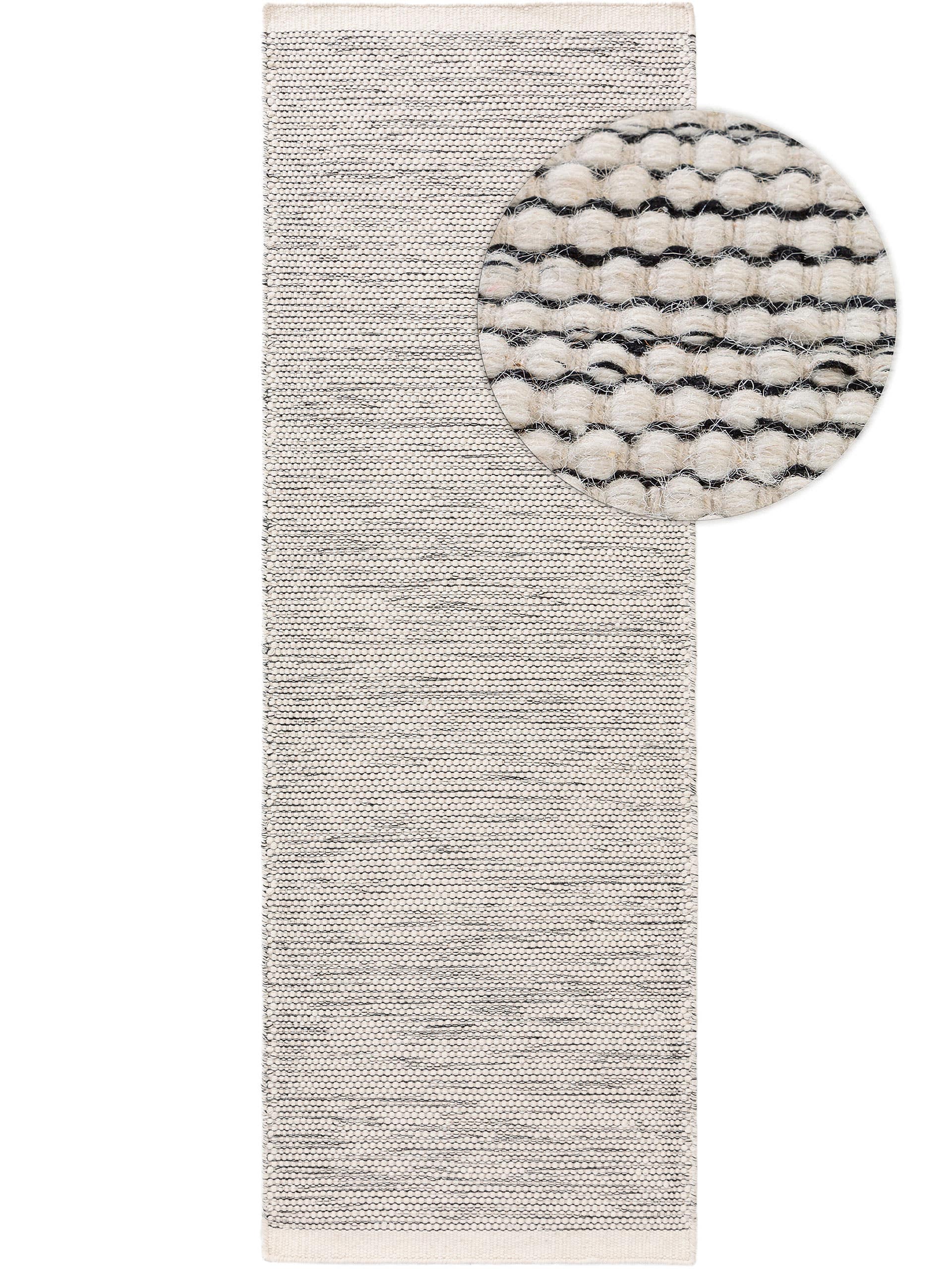 Tapis de passage en laine Rocco / Noir
