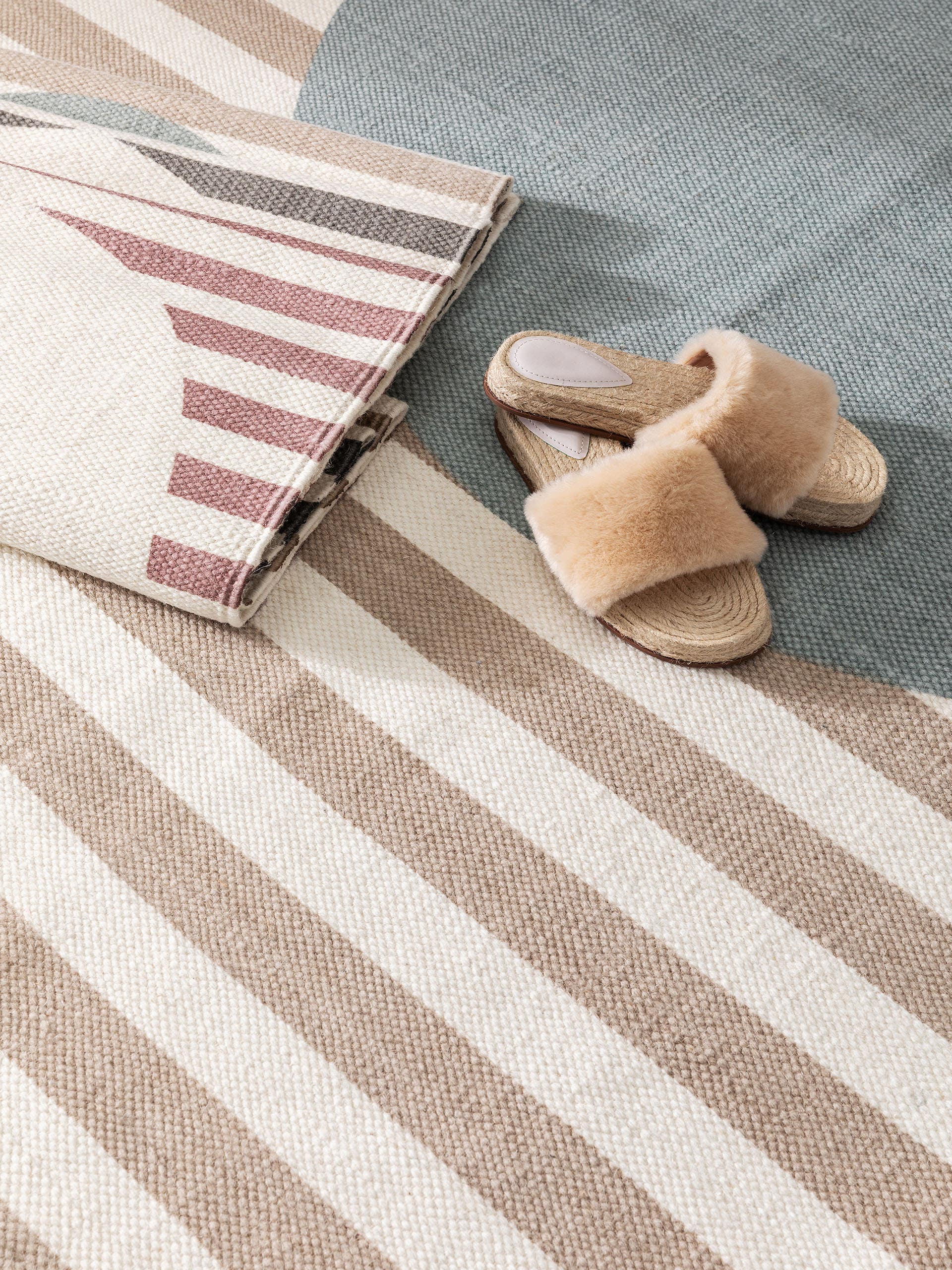 Wollteppich Oasis Mint/Beige