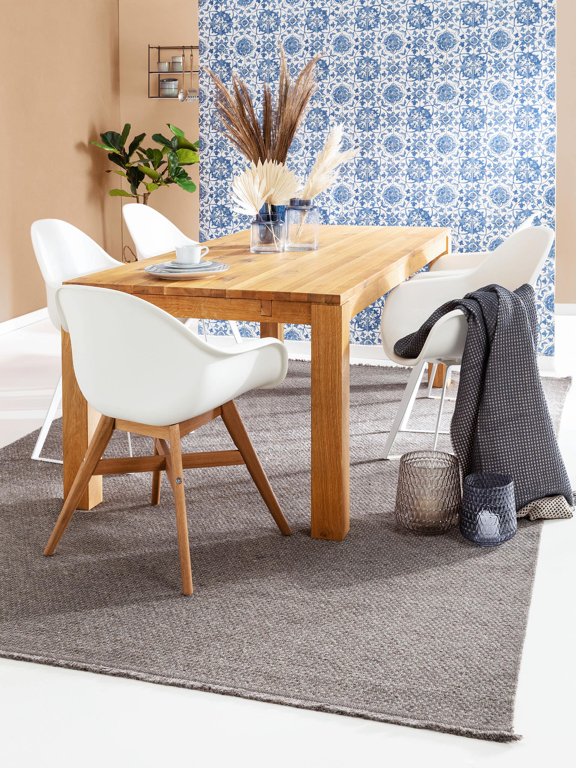 Tapis en laine Celia gris clair