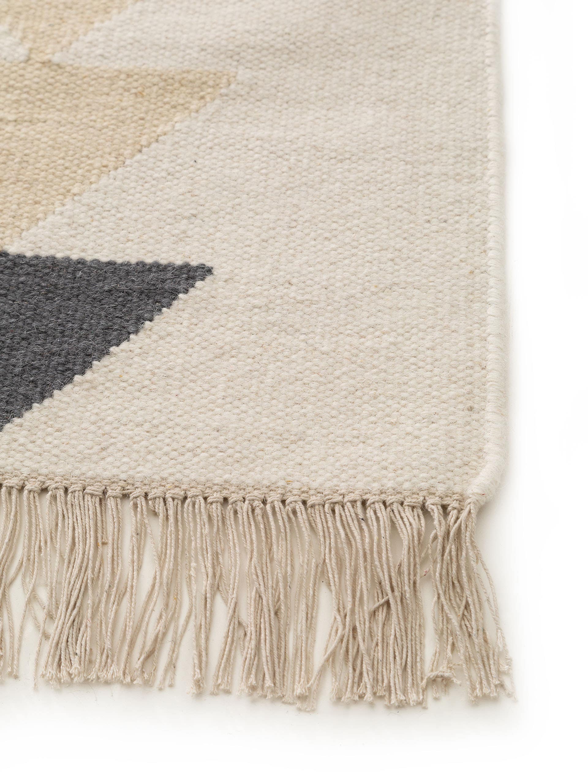 Kilim tissé à la main Vince Ivoire
