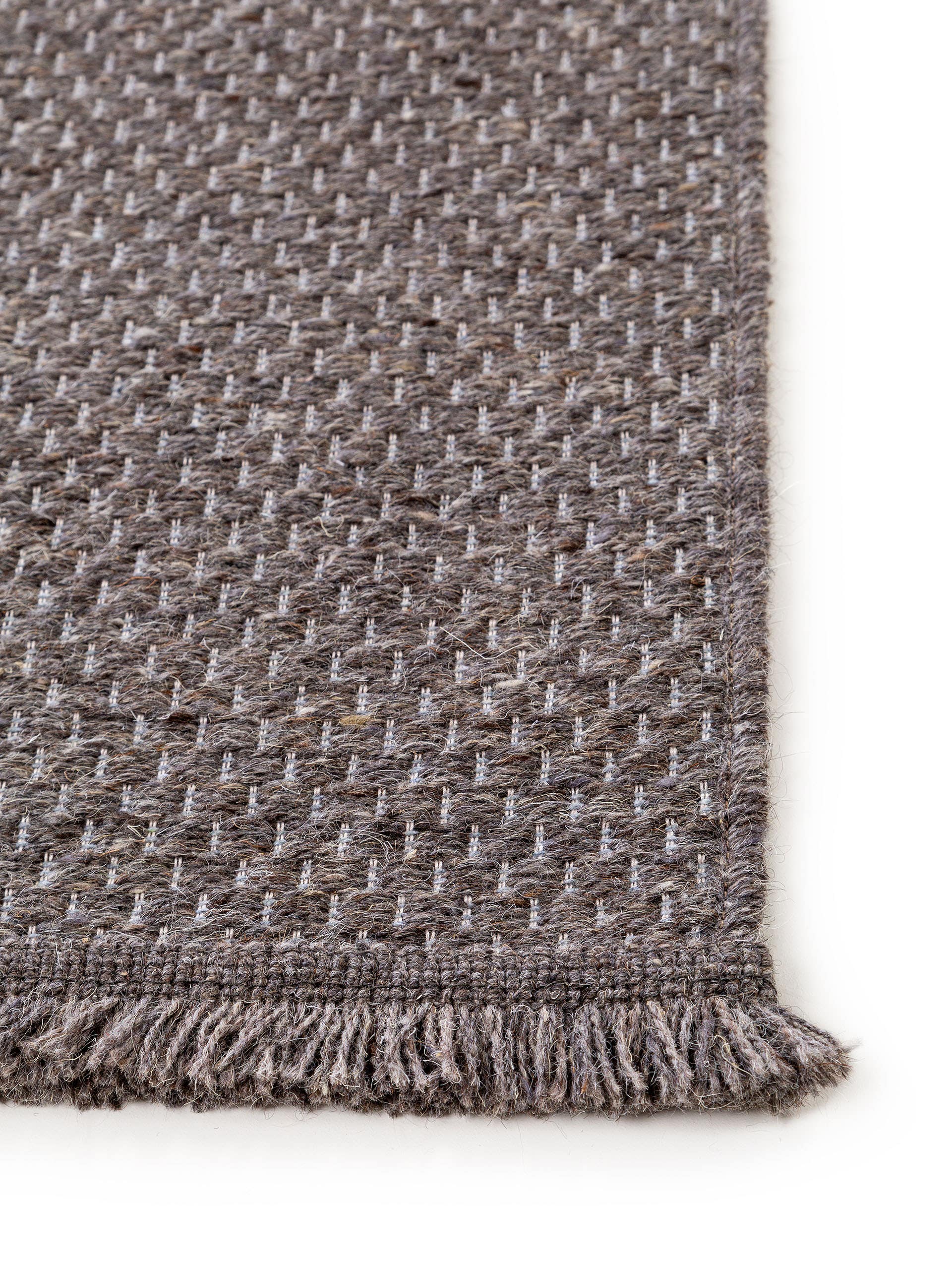 Tapis de passage en laine Celia gris foncé