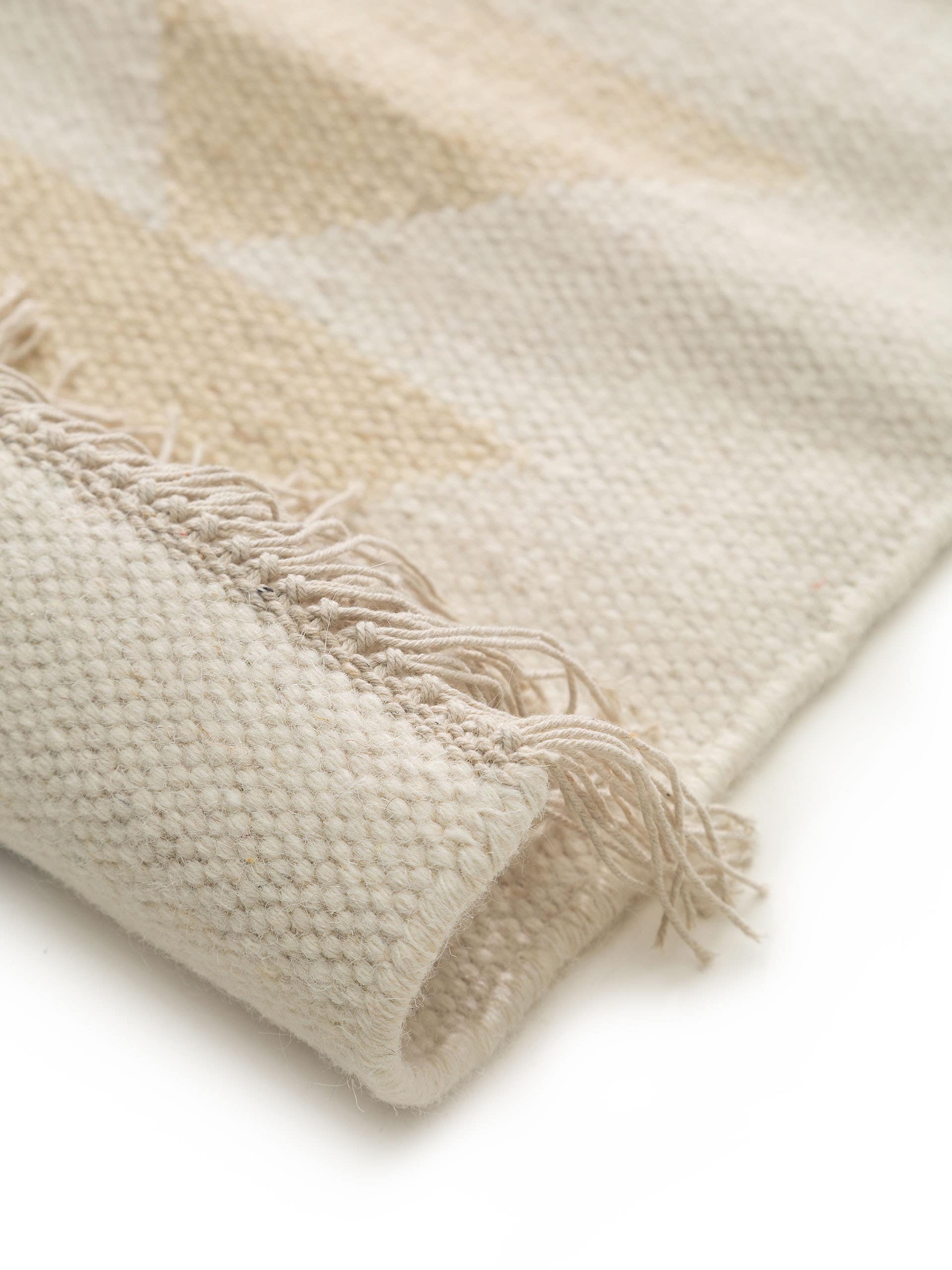 Kilim tissé à la main Vince Ivoire