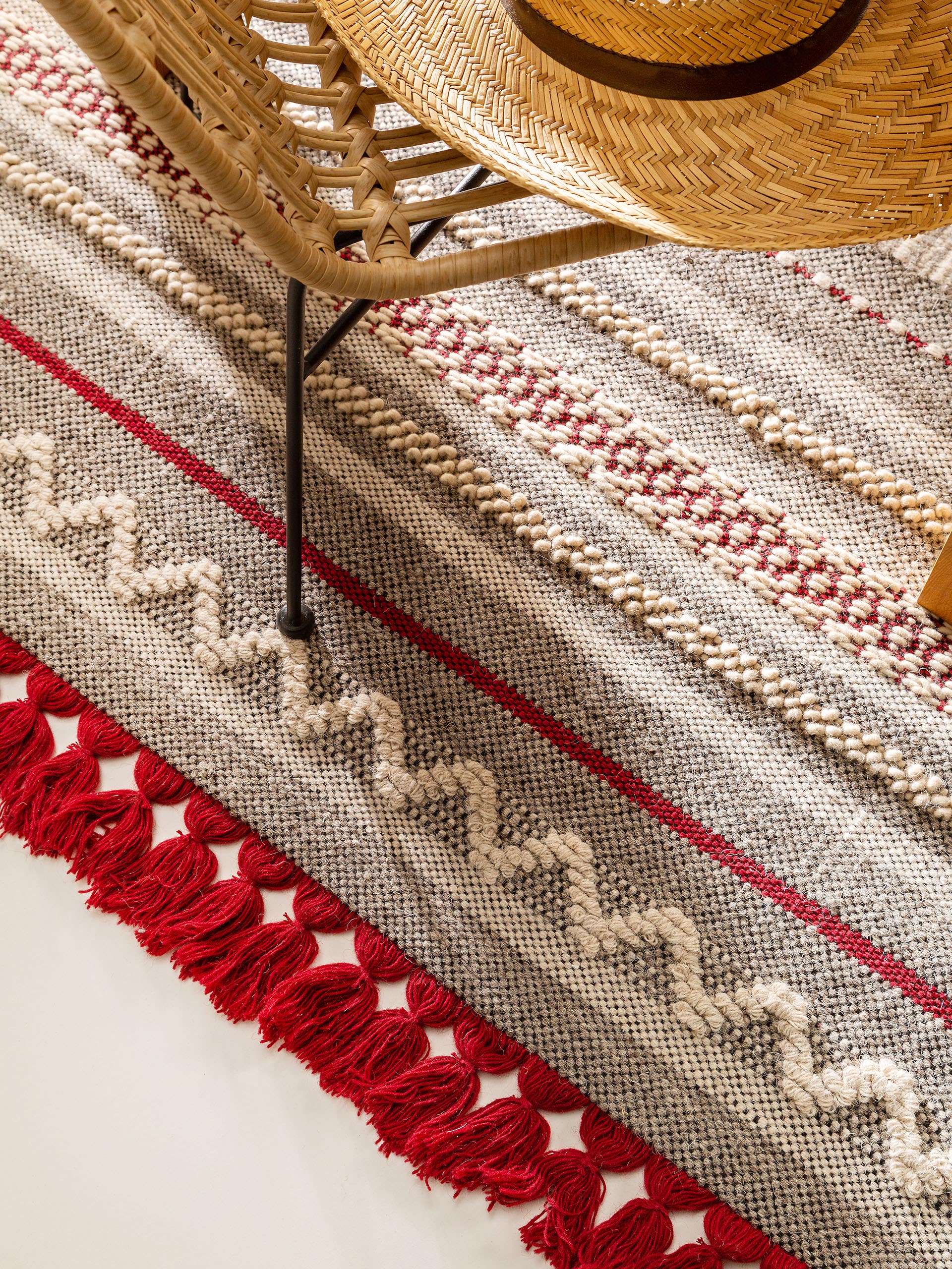 Tapis en laine Tolga /Rouge