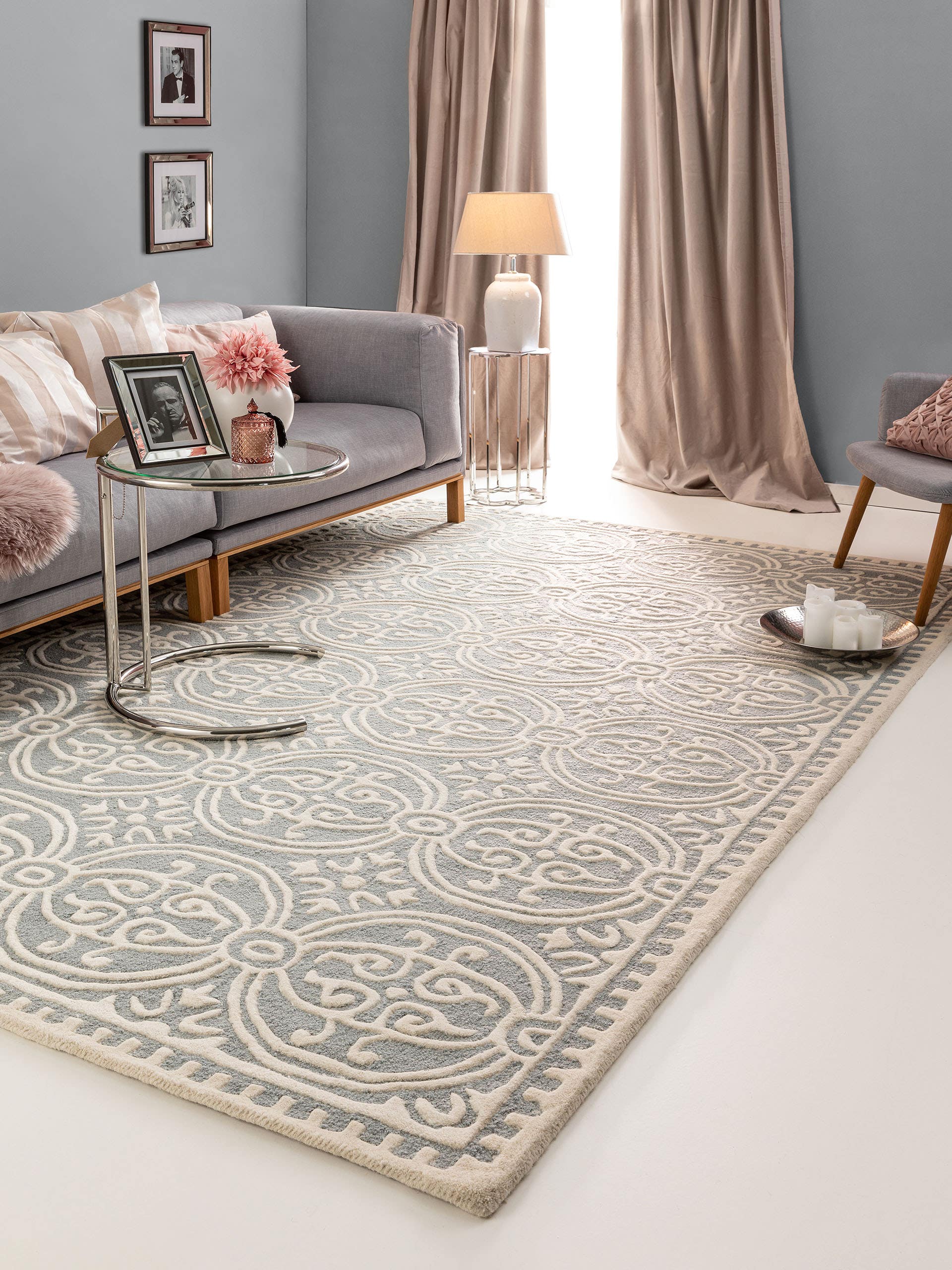 Tapis en laine Windsor bleu foncé