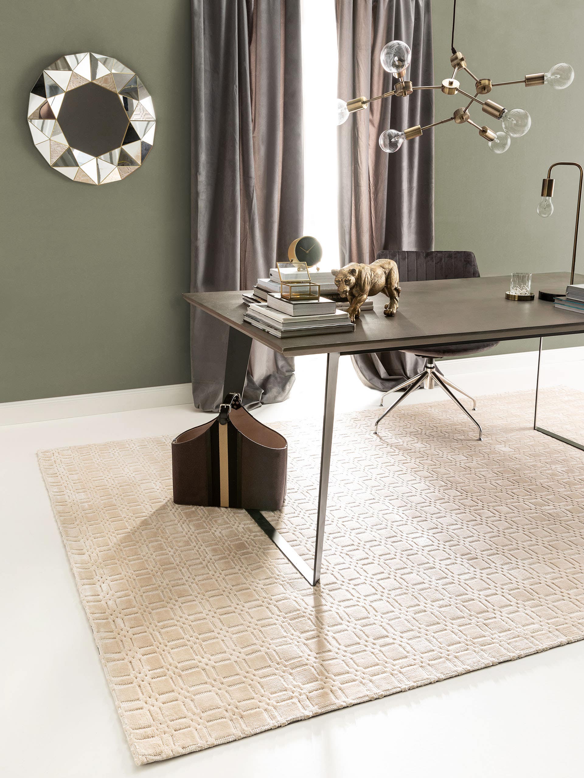 Tapis en viscose Nelson Crème