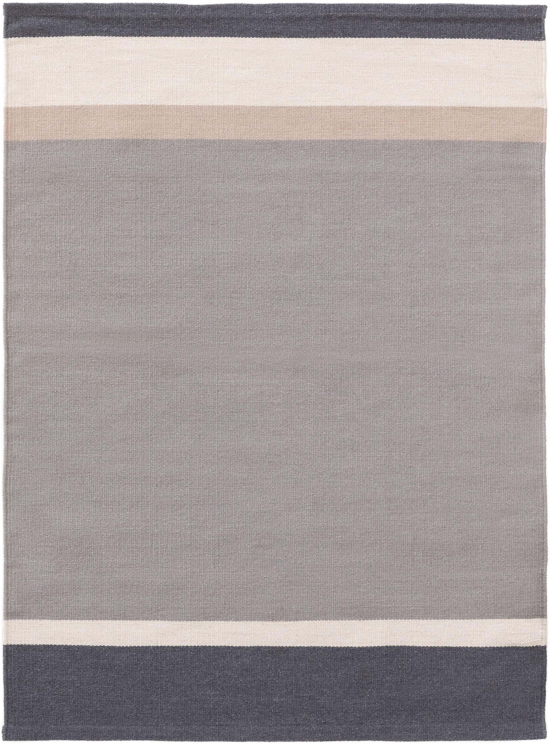 Wollteppich New Stripes Hellgrau/Mint