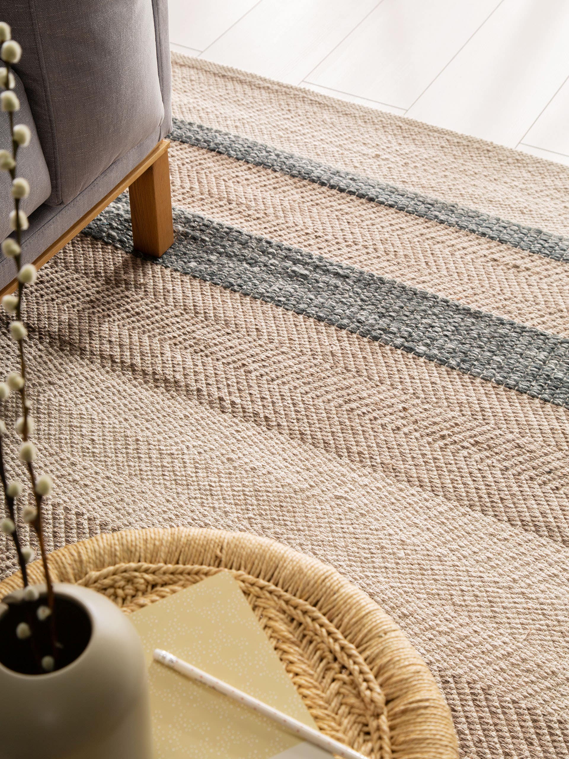 Tapis en laine Phrena anthracite
