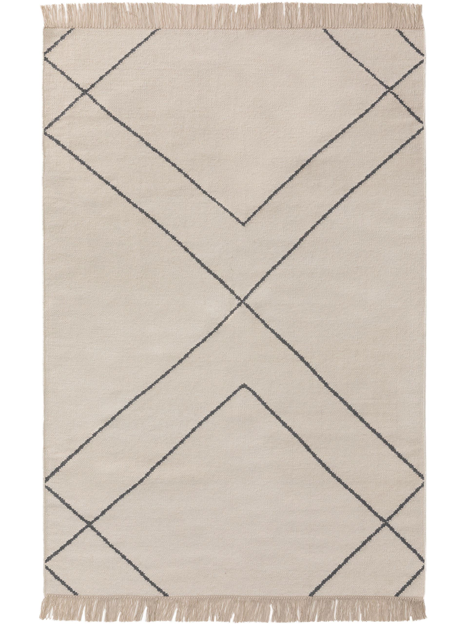 Kilim tissé à la main Vince Ivoire