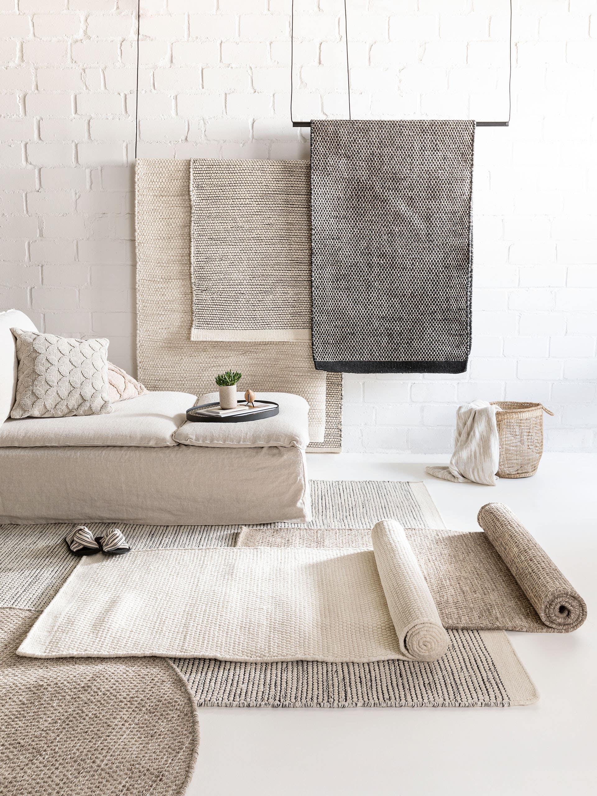 Tapis de passage en laine Rocco / Noir
