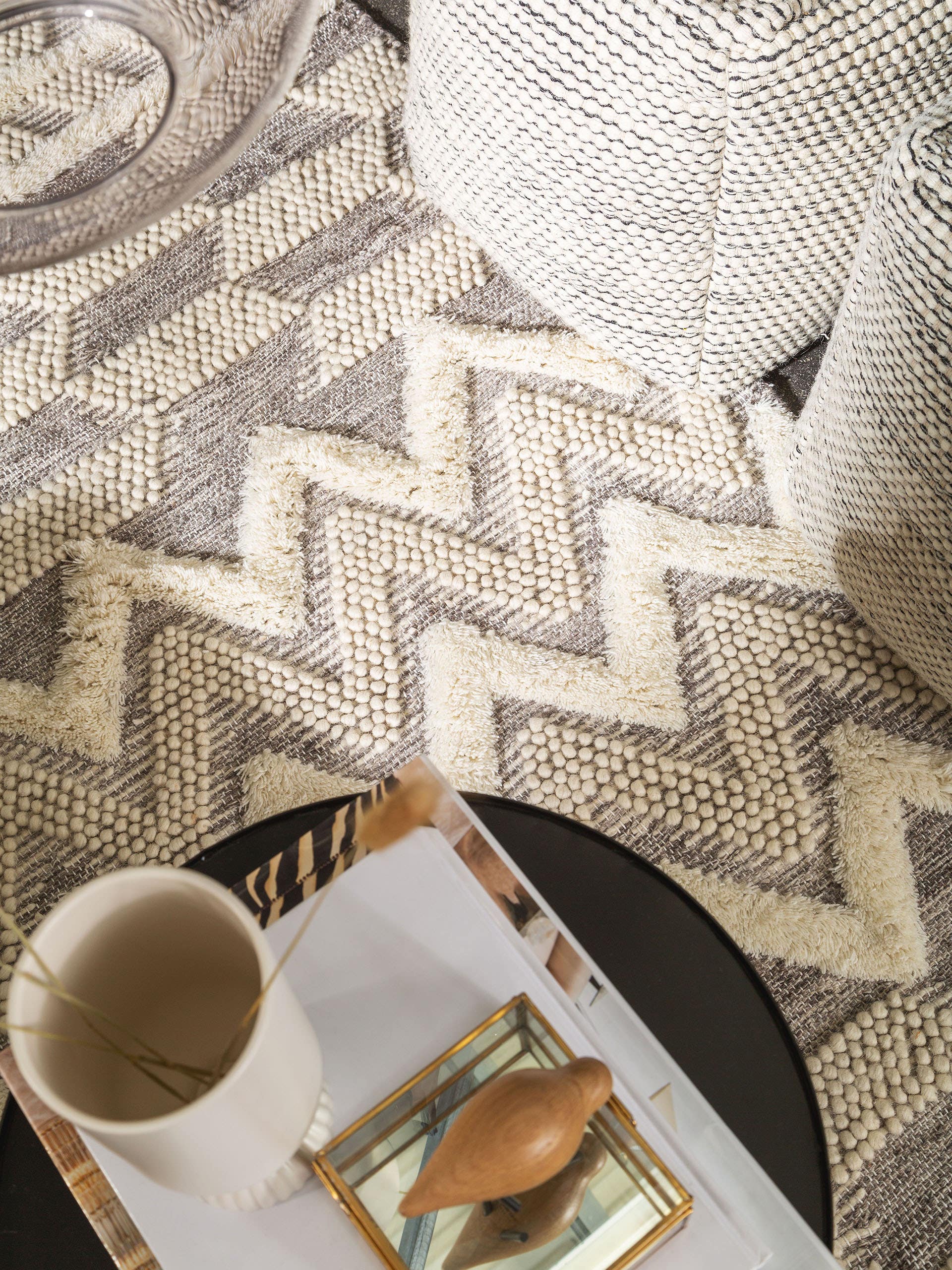 Wollteppich Impala Cream/Grau