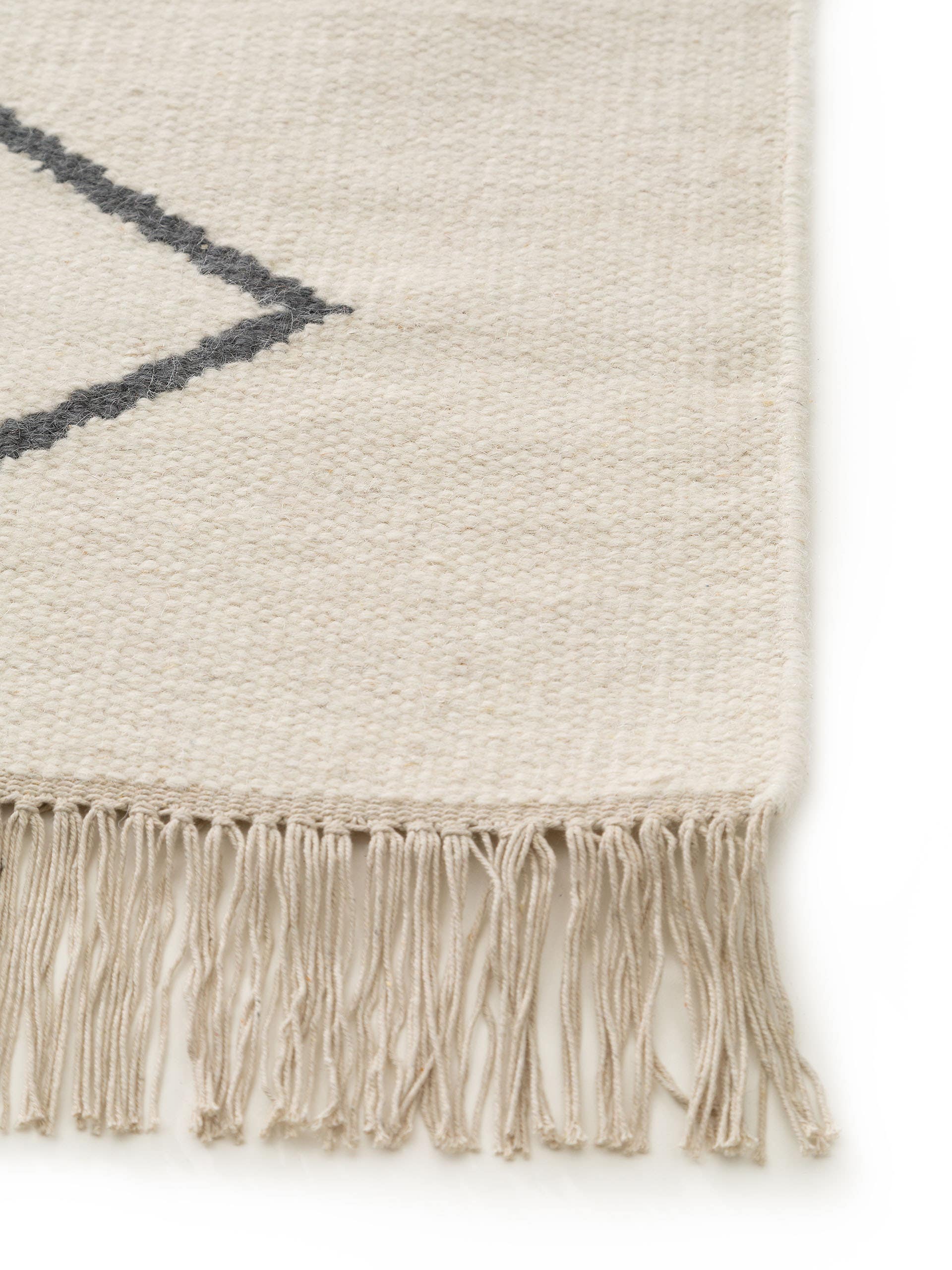Kilim tissé à la main Vince Ivoire
