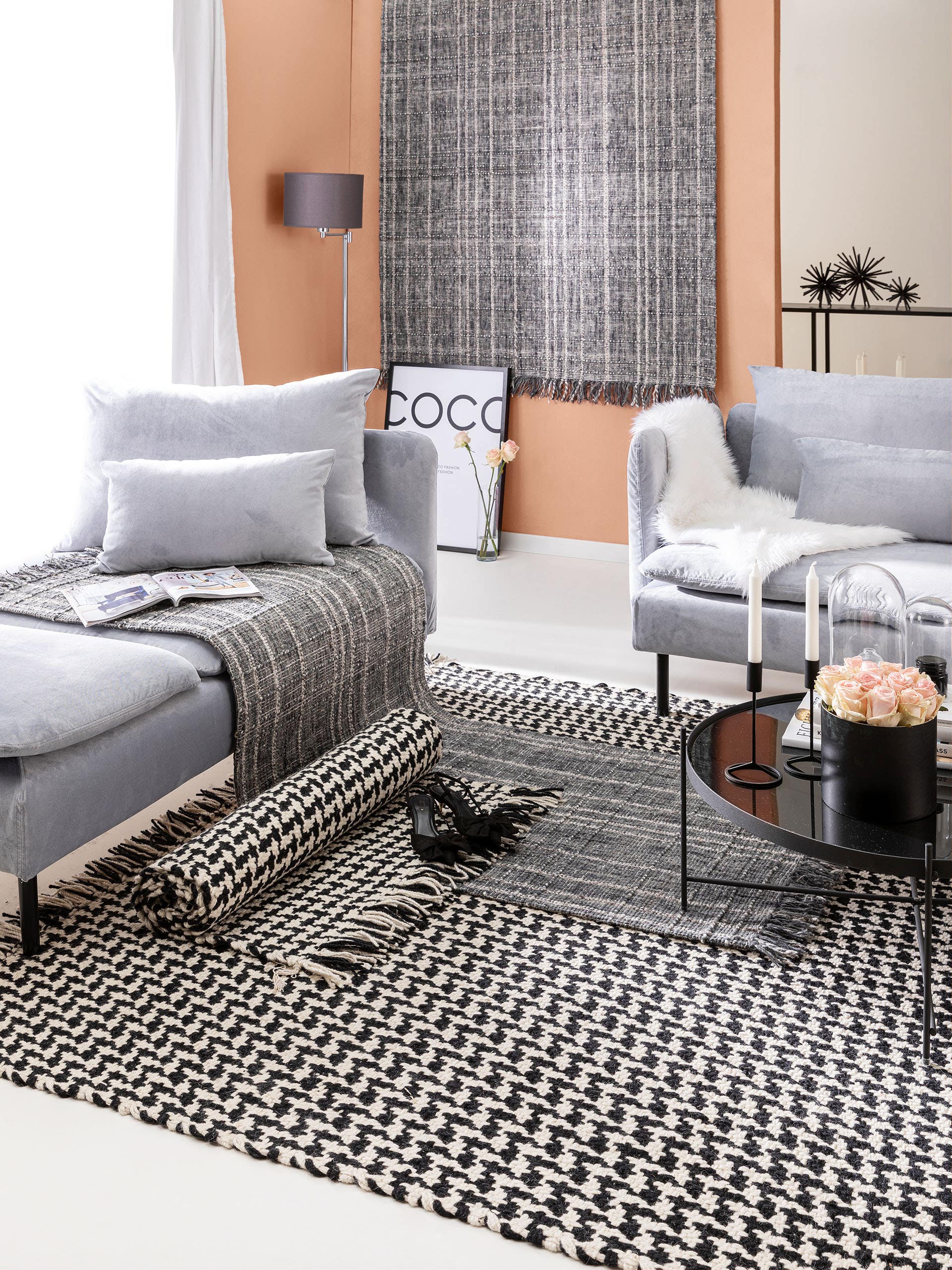Tapis en laine de coco anthracite