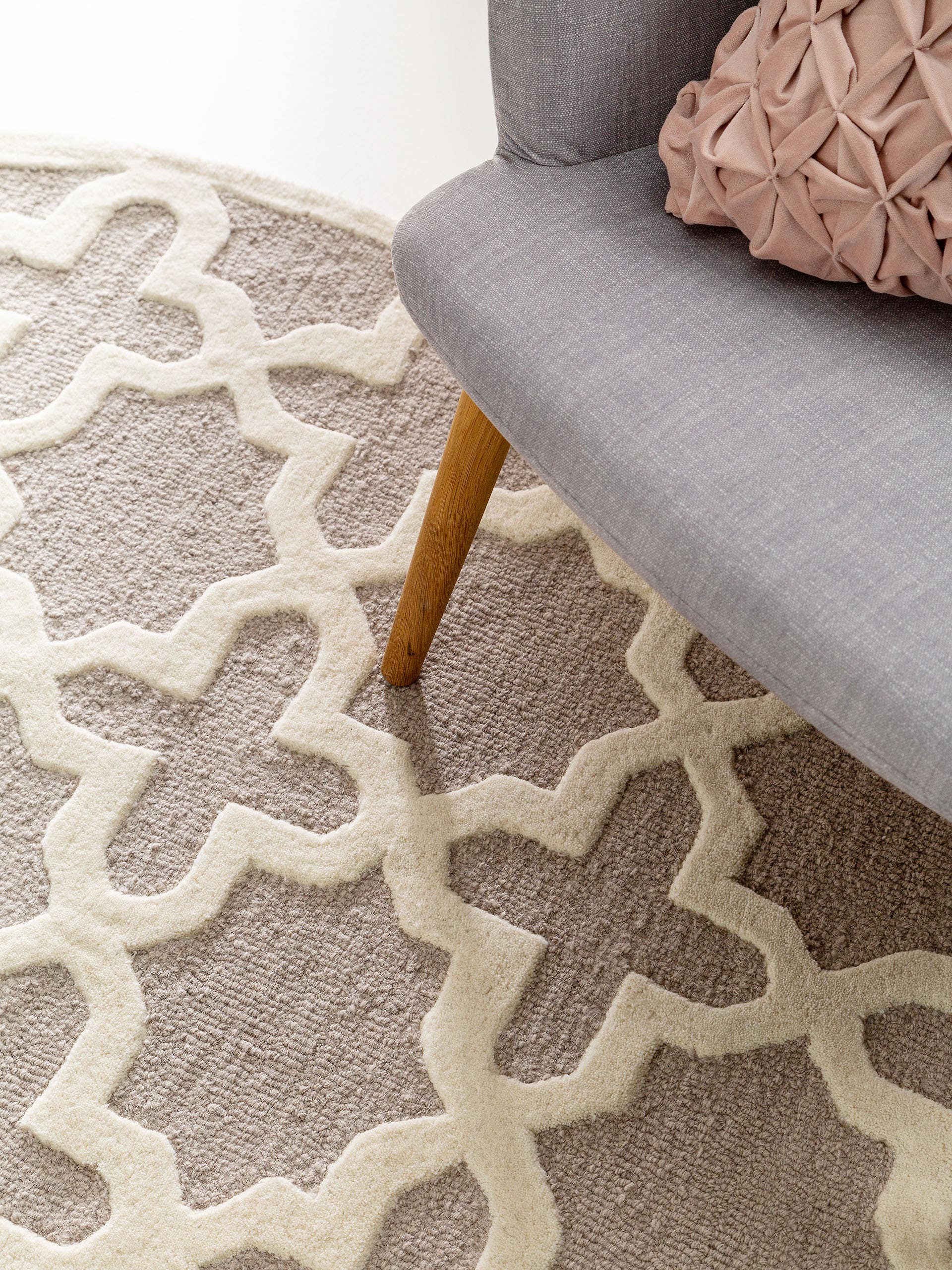 Tapis en laine rond Windsor Rose