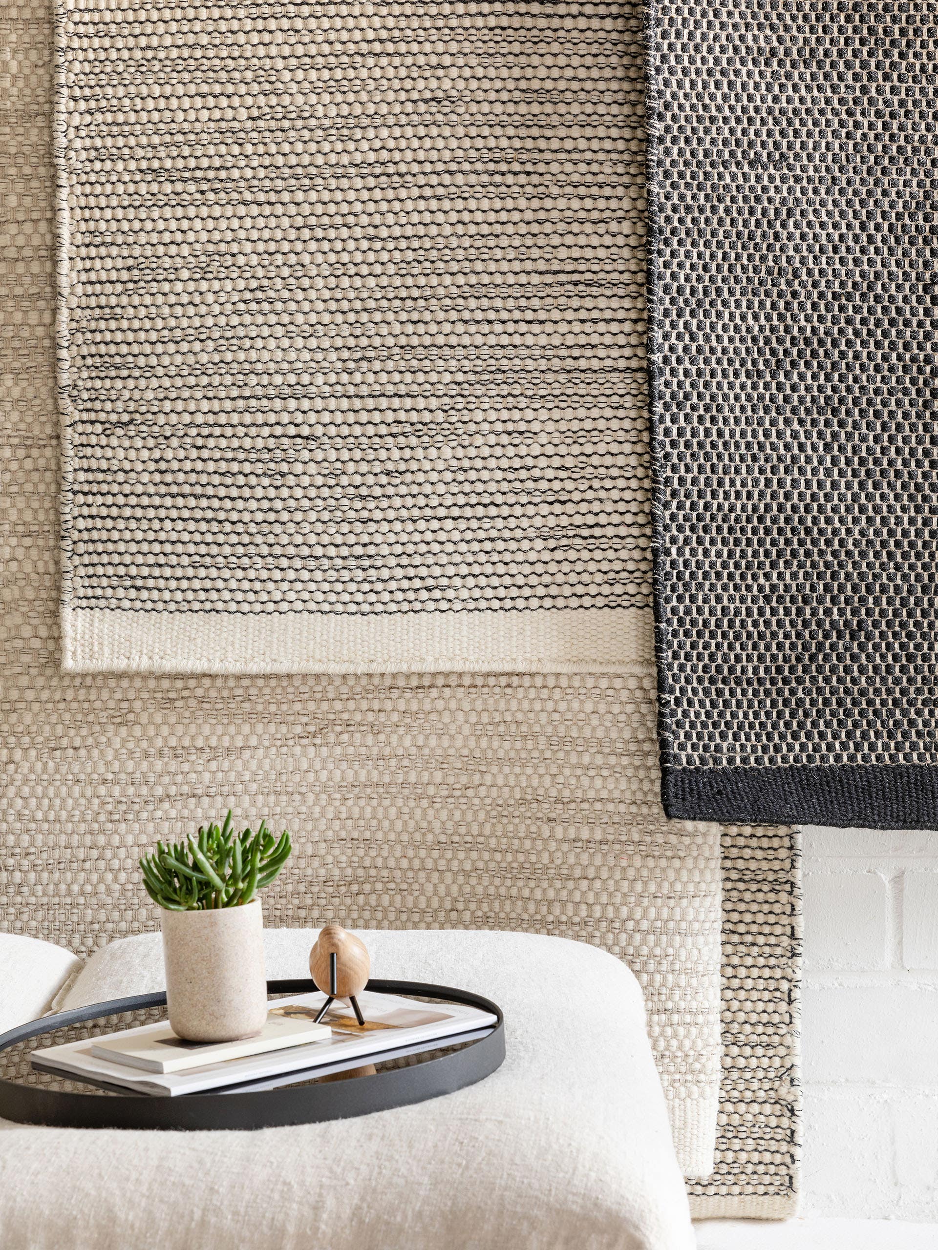 Tapis de passage en laine Rocco / Noir