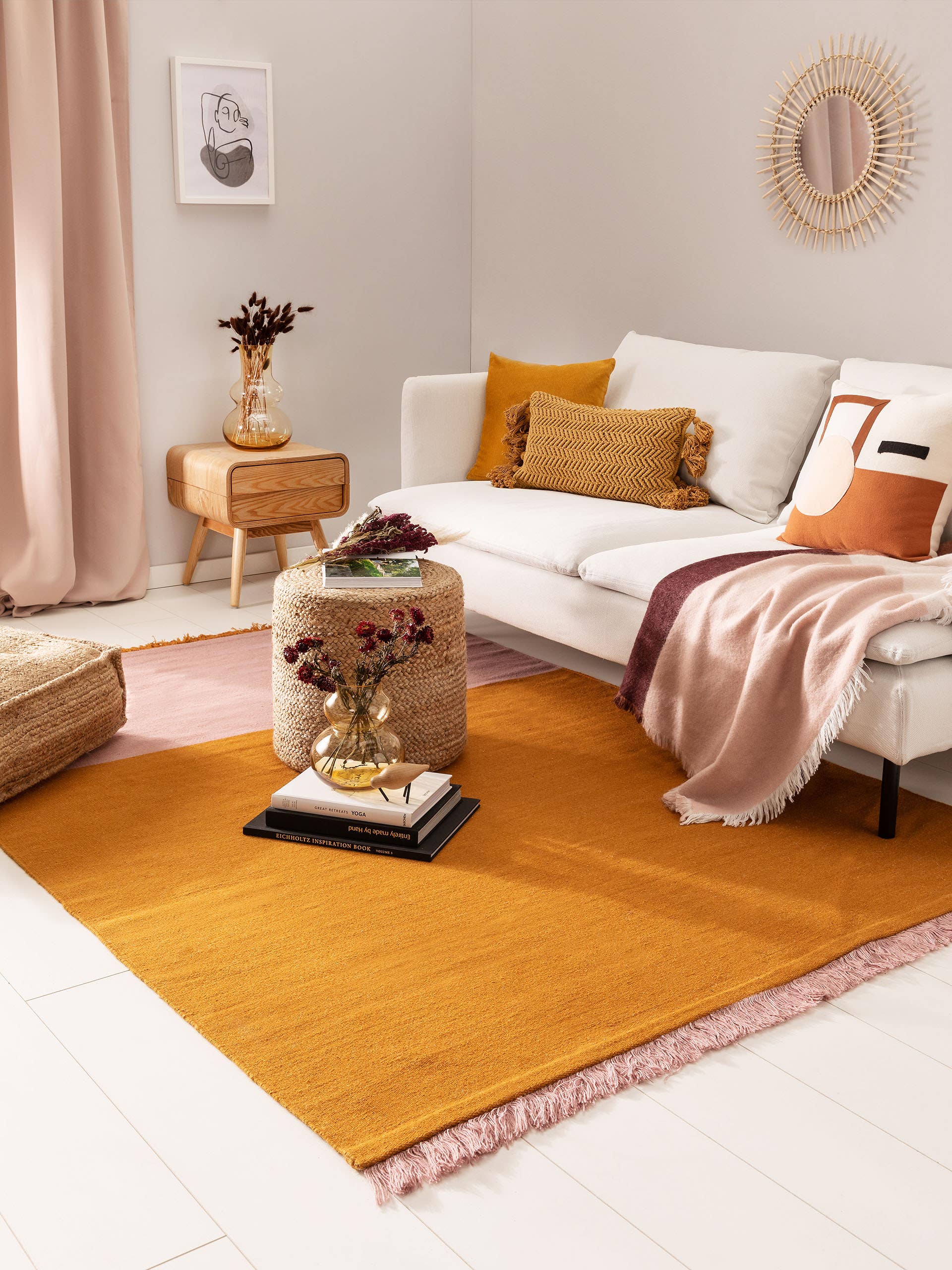 Tapis en laine Blok /Rouge foncé