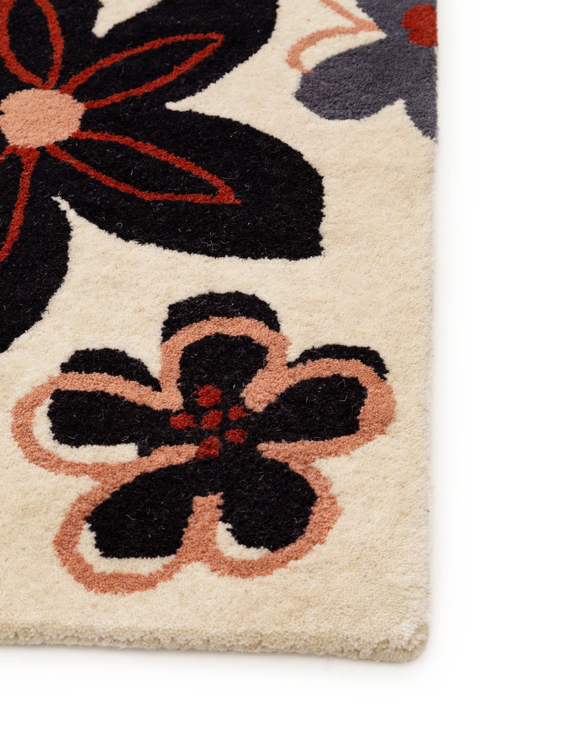 Tapis en laine fleuri