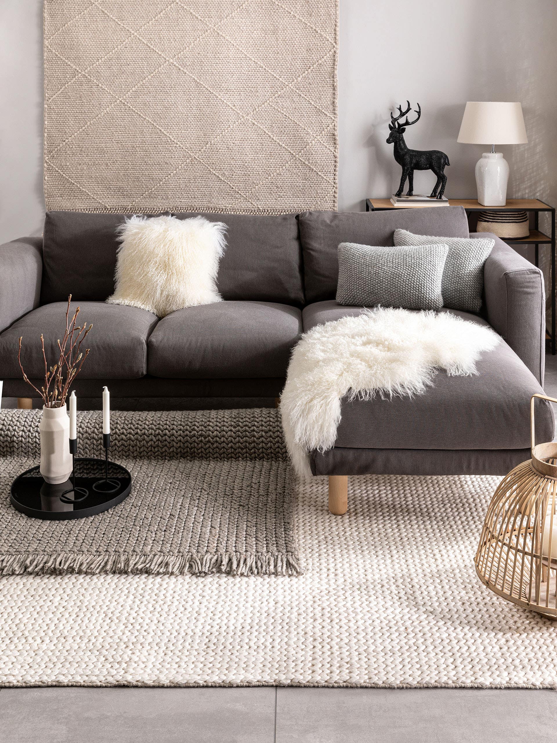Tapis en laine Velma ivoire