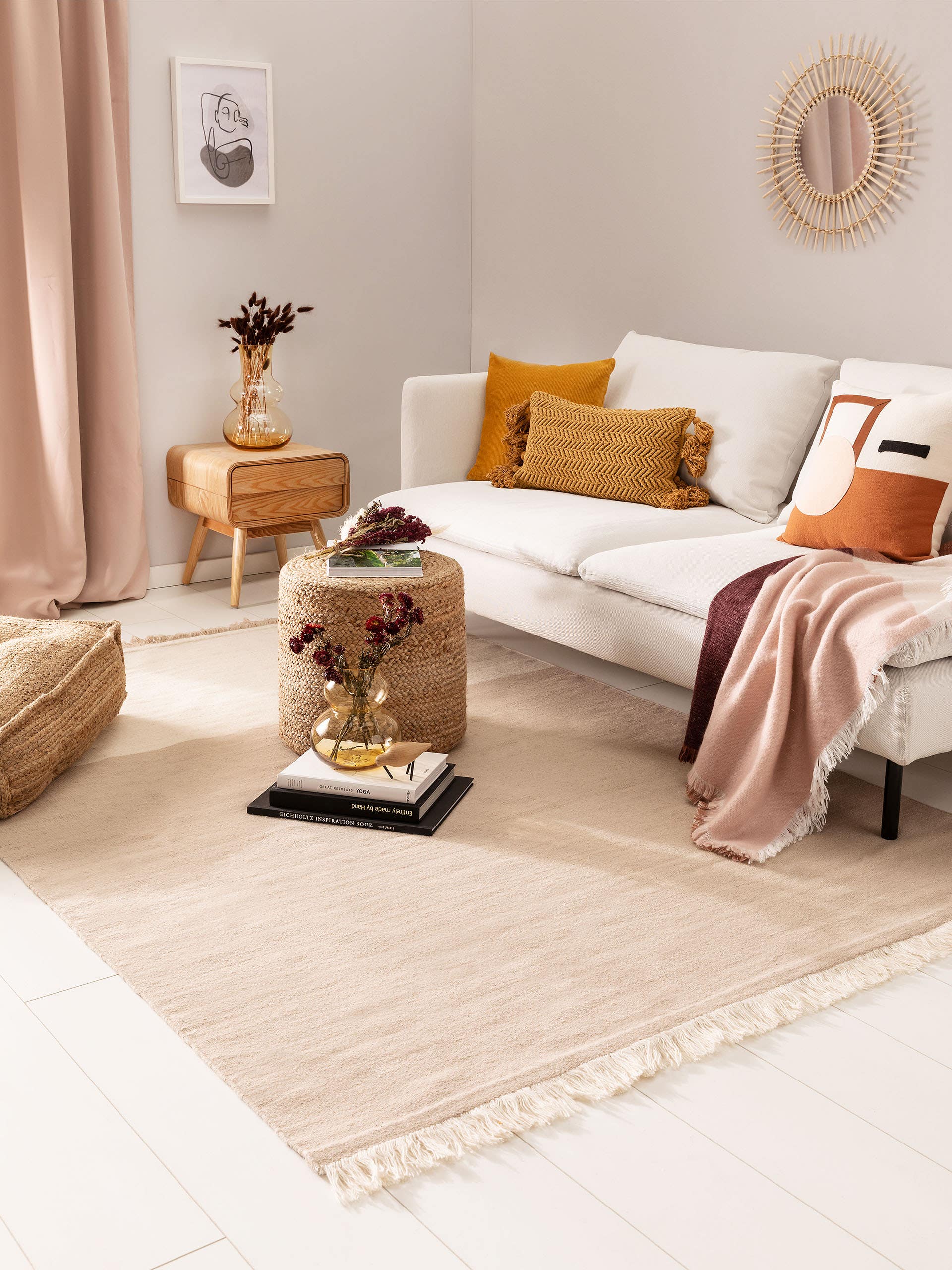 Tapis en laine Blok /Rouge foncé