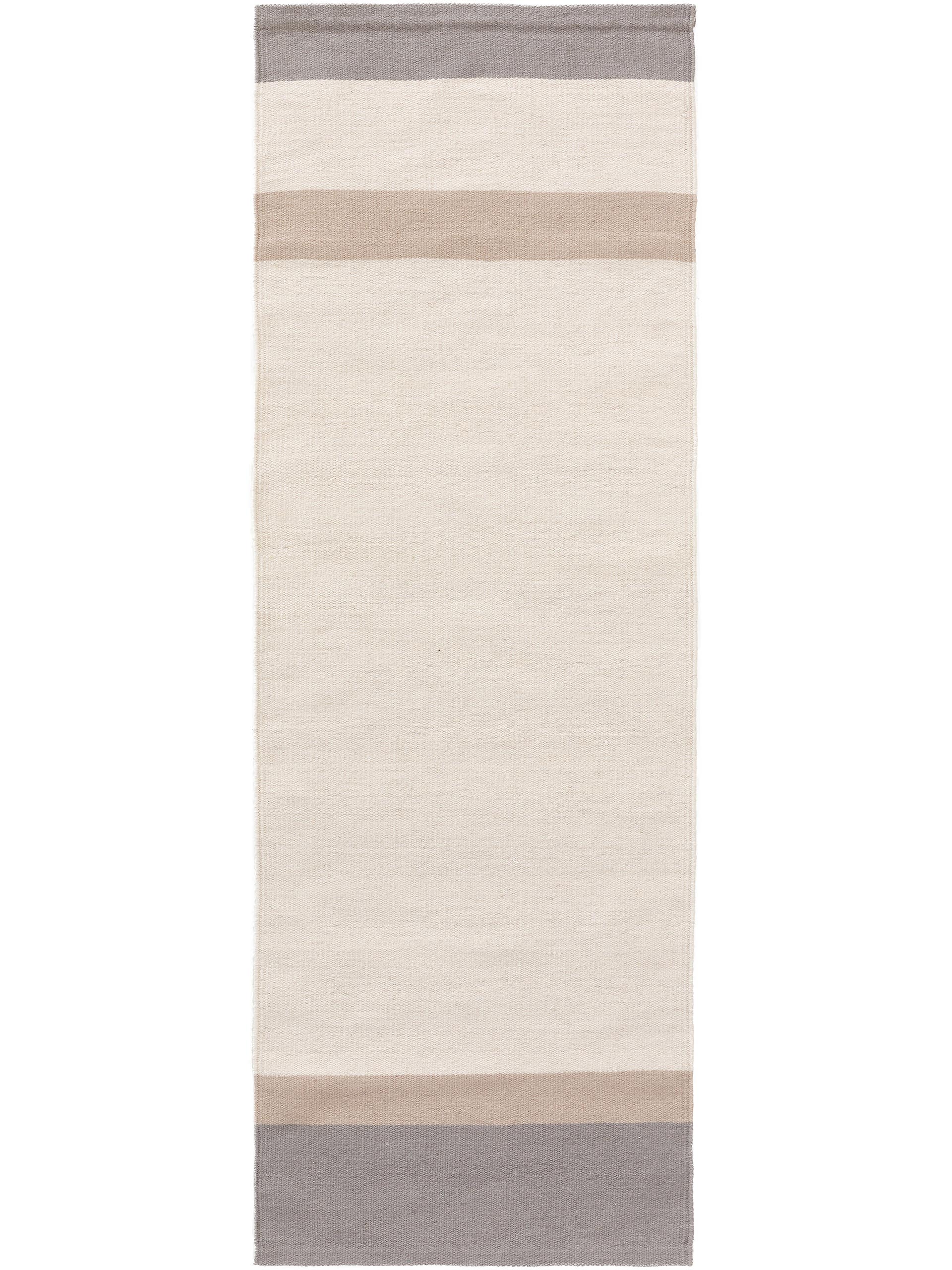 Wollteppich Läufer New Stripes Cream/Rosa