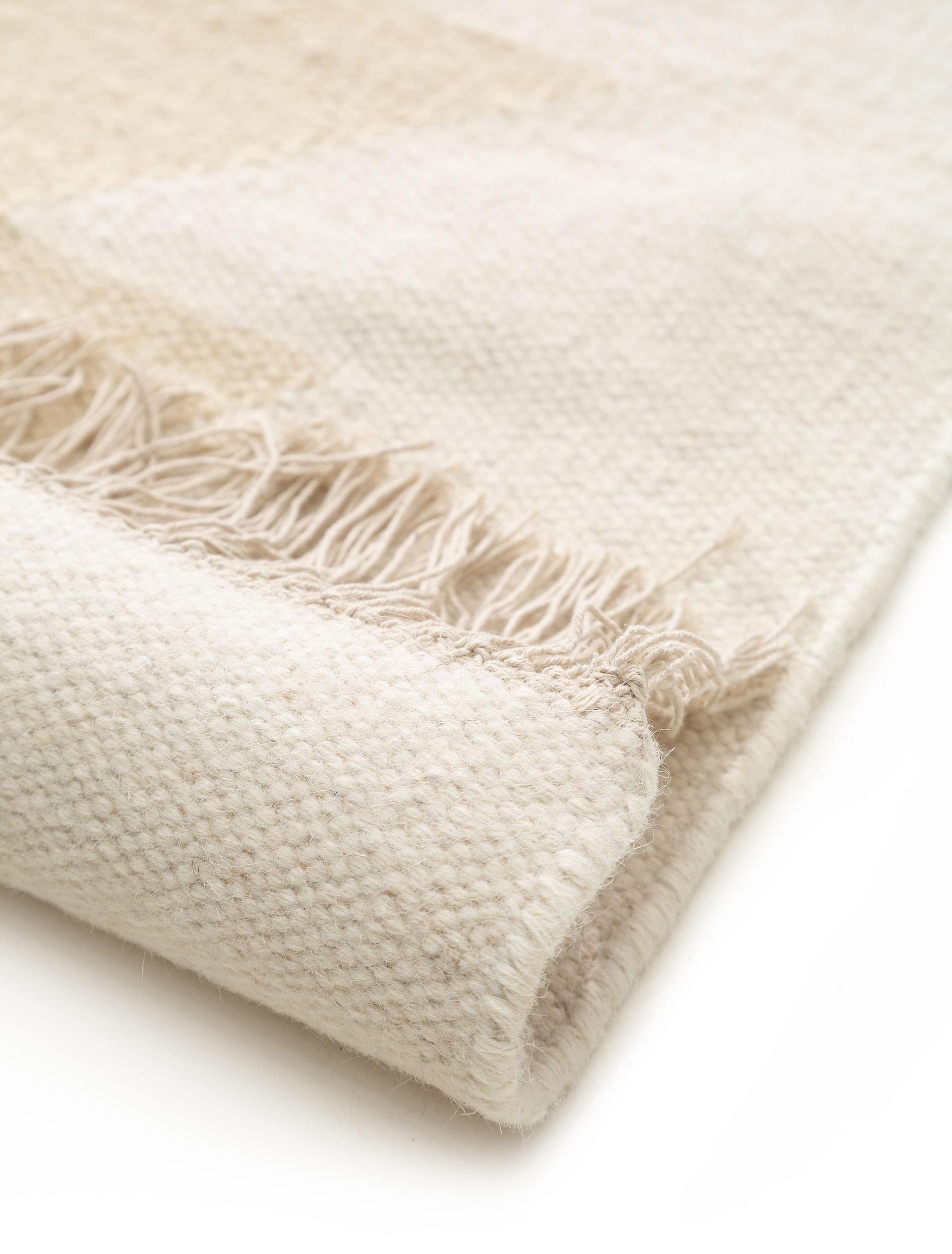 Kilim tissé à la main Vince Ivoire