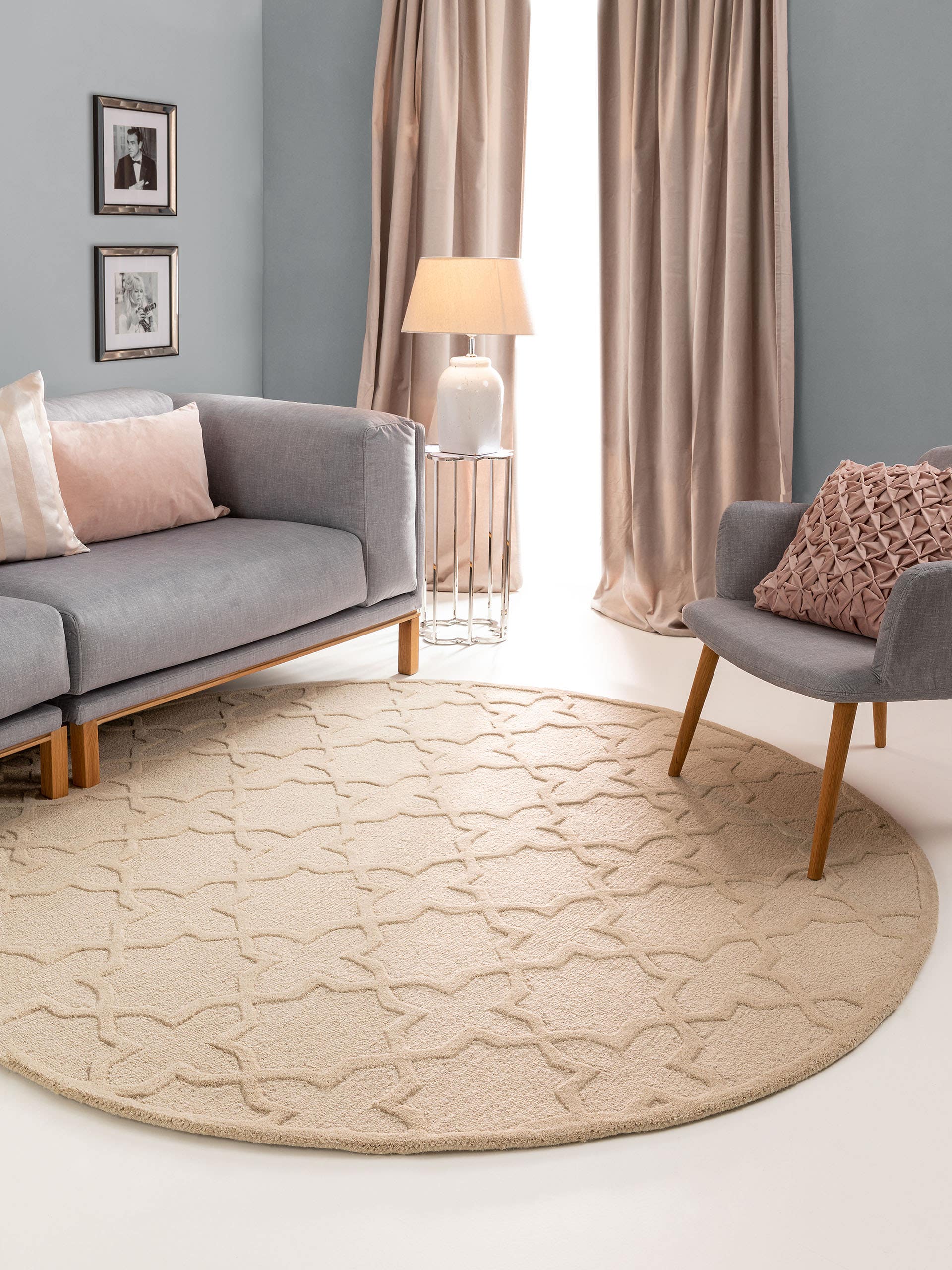 Tapis en laine rond Windsor Rose