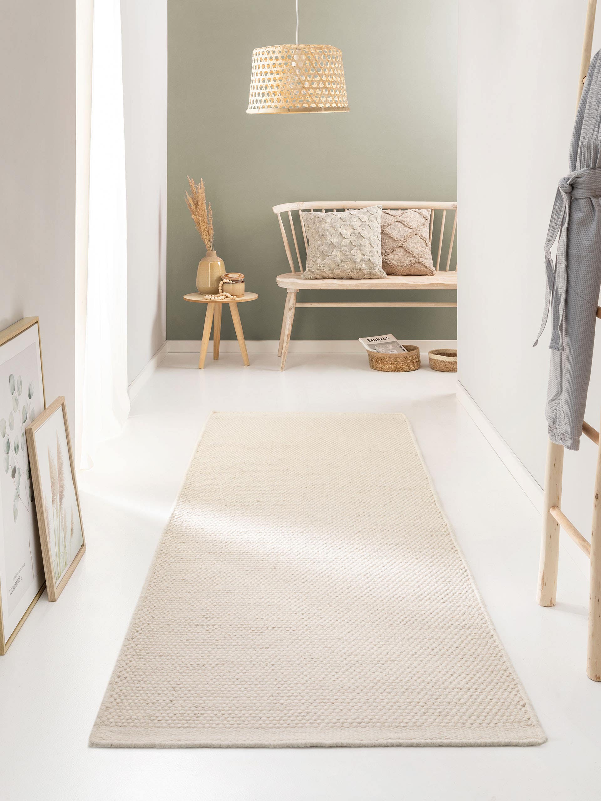 Tapis de passage en laine Rocco / Noir