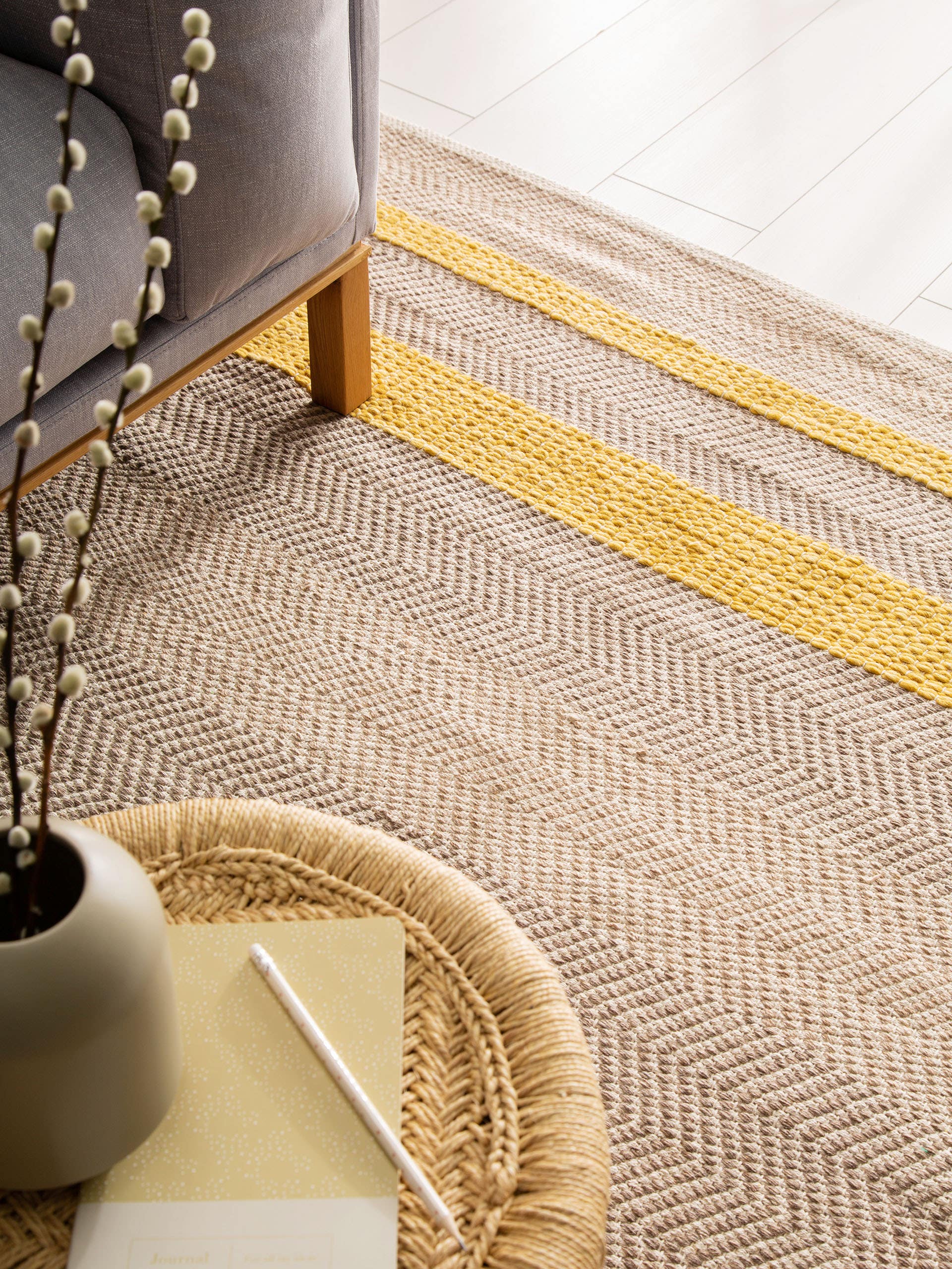 Tapis en laine Phrena anthracite