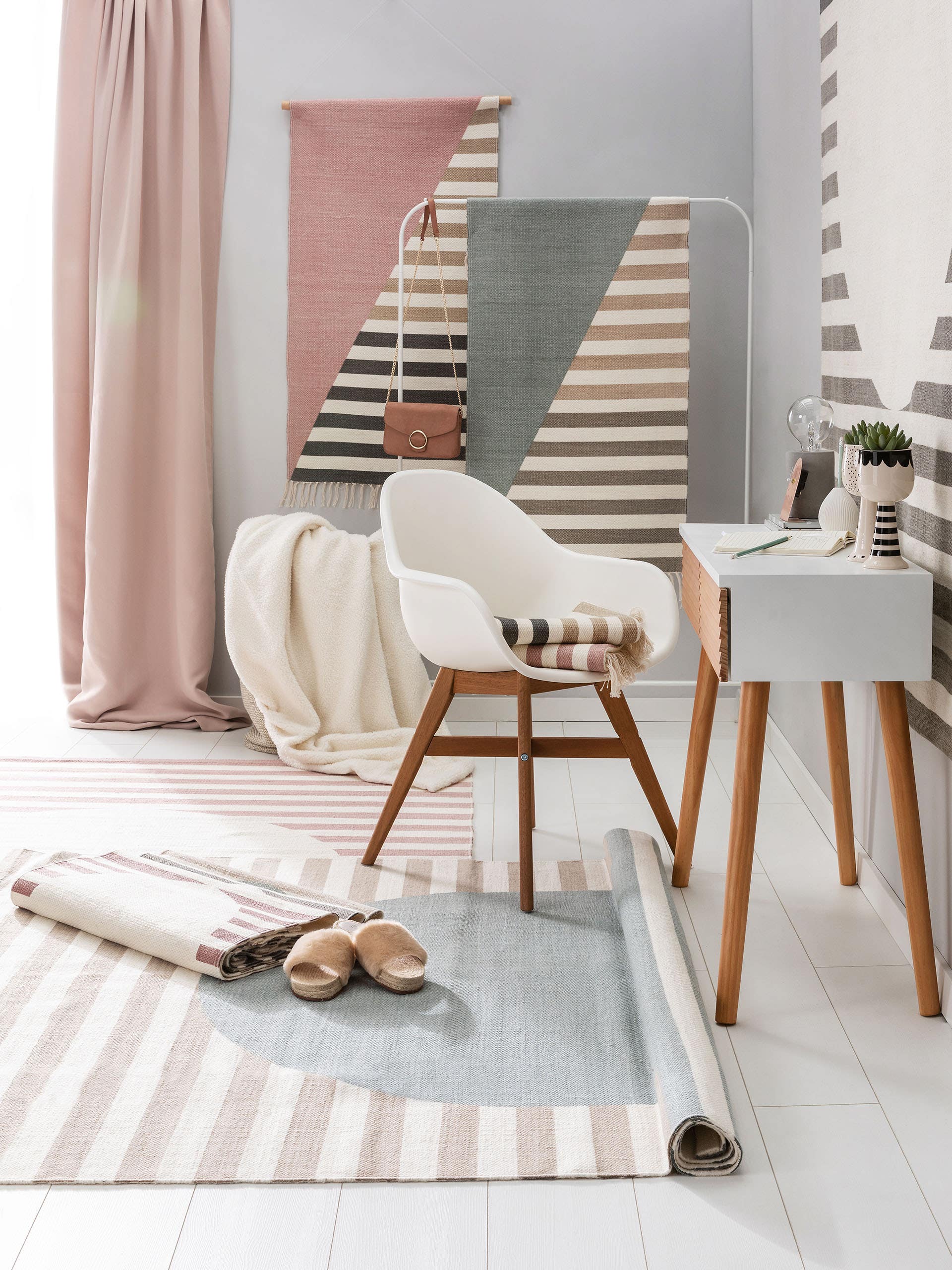 Wollteppich Oasis Mint/Beige